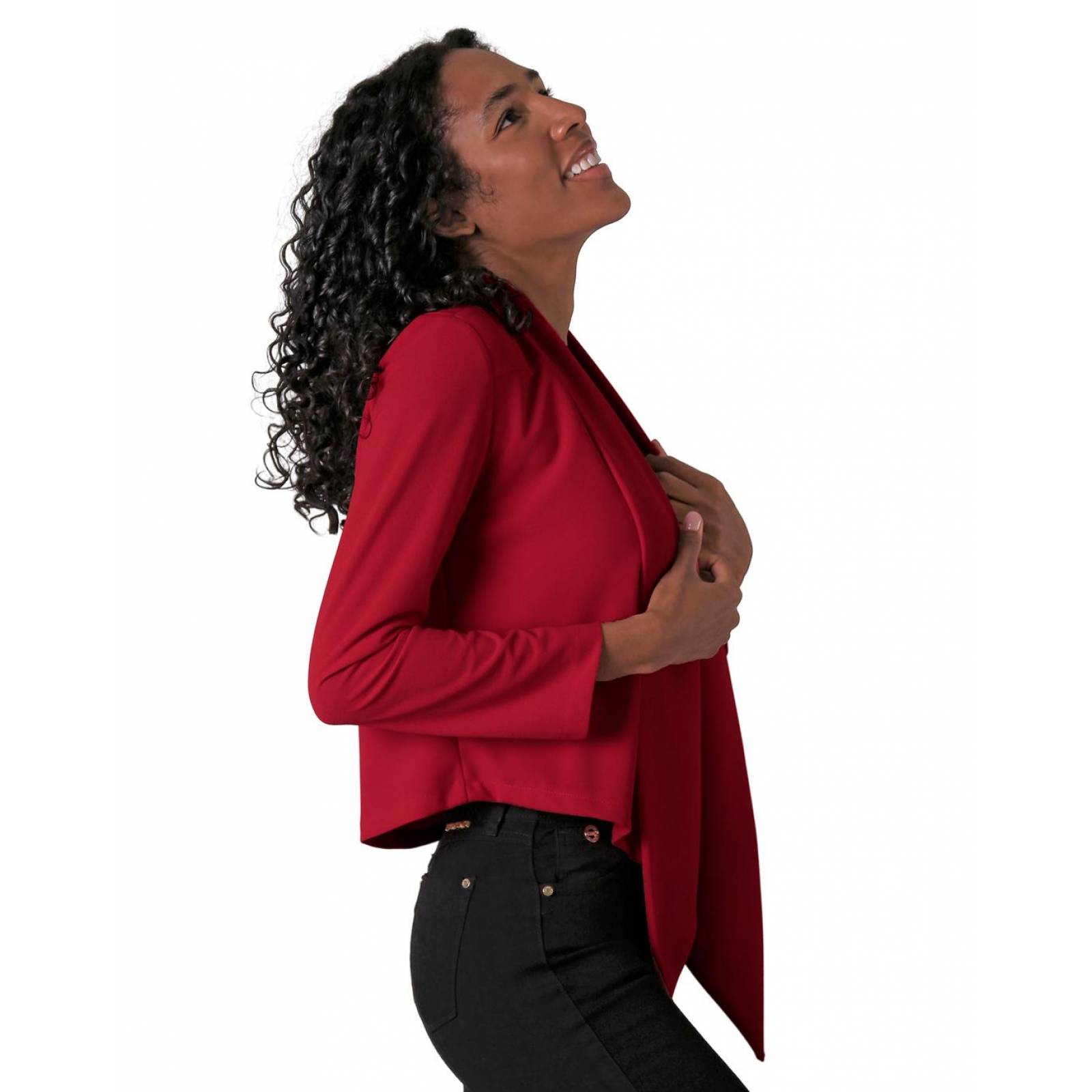 Saco Casual Cardigan Mujer Rojo Stfashion 72604224 