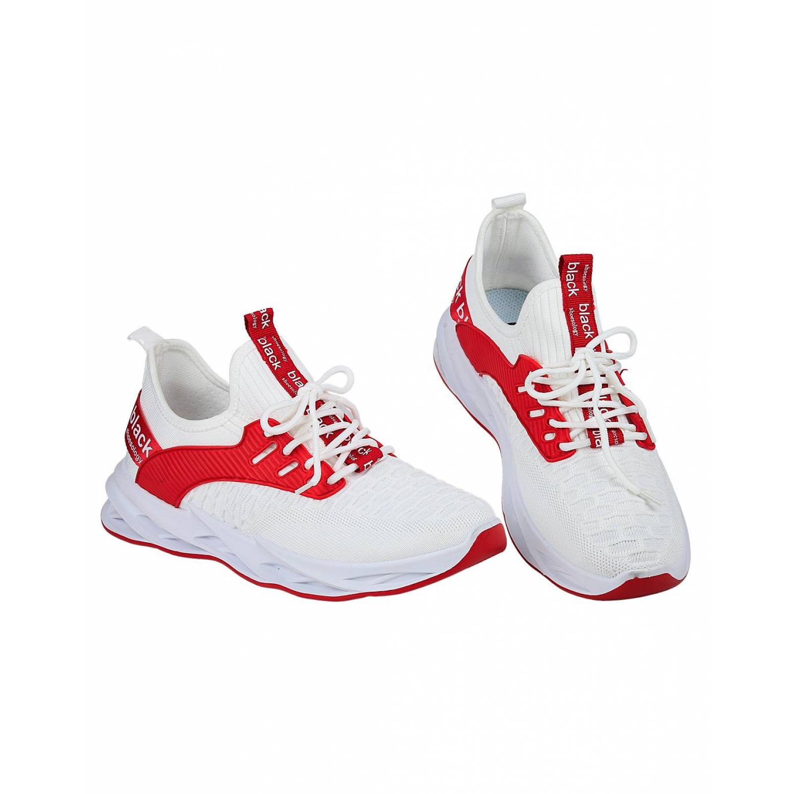 Tenis Moda Piso Hombre Blanco Textil Black 06703701 