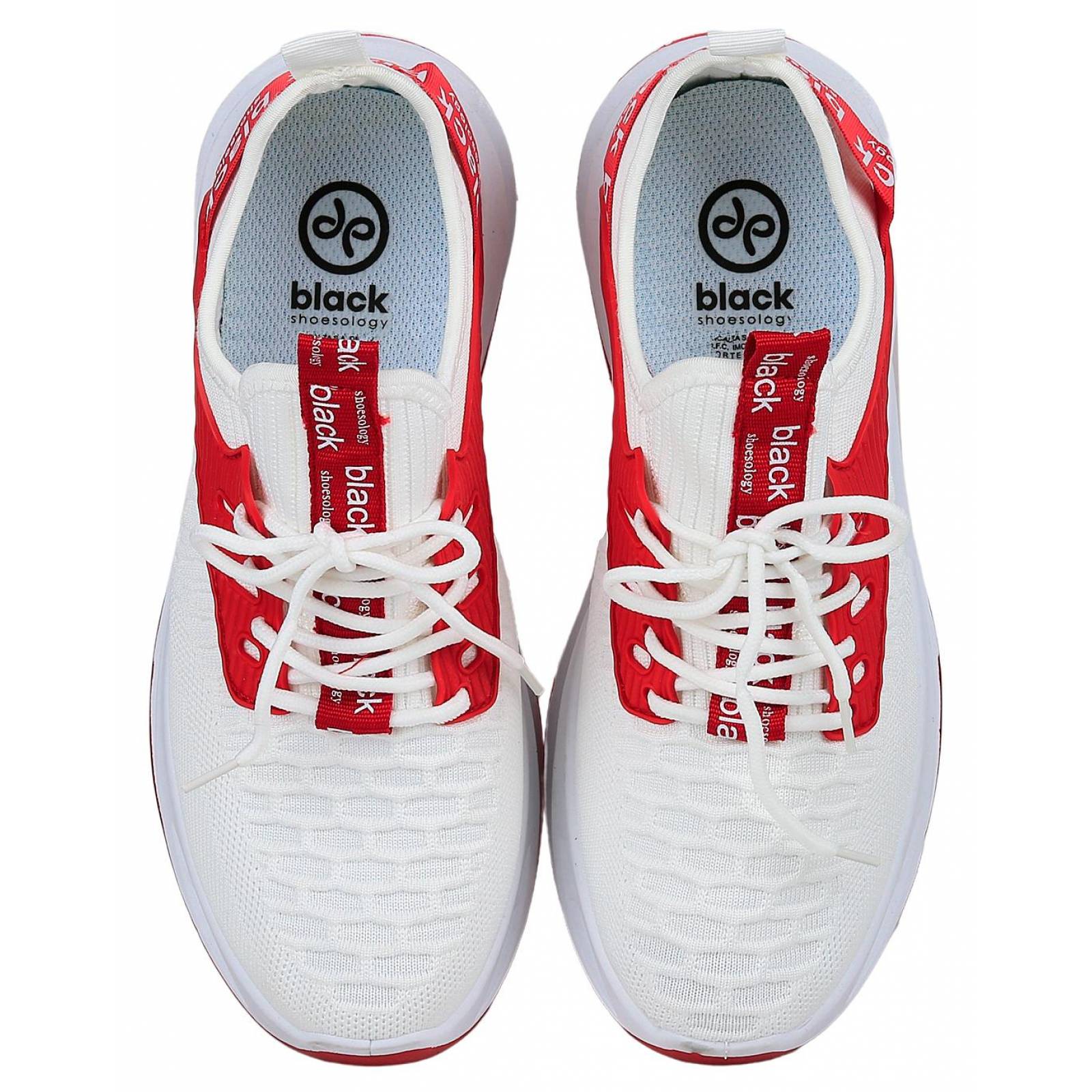 Tenis Moda Piso Hombre Blanco Textil Black 06703701 
