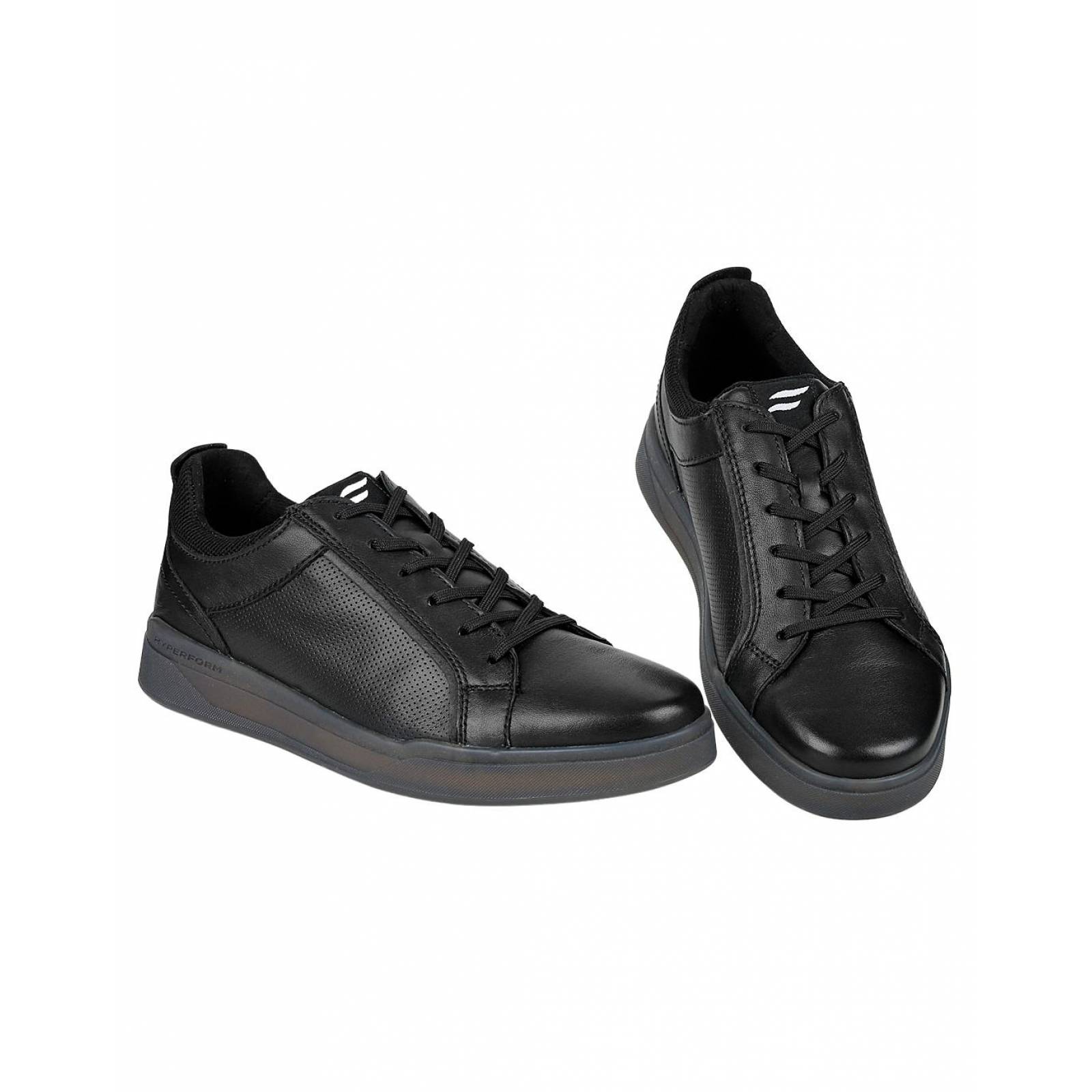 Tenis Casual Piso Hombre Negro Piel Flexi 02503677 