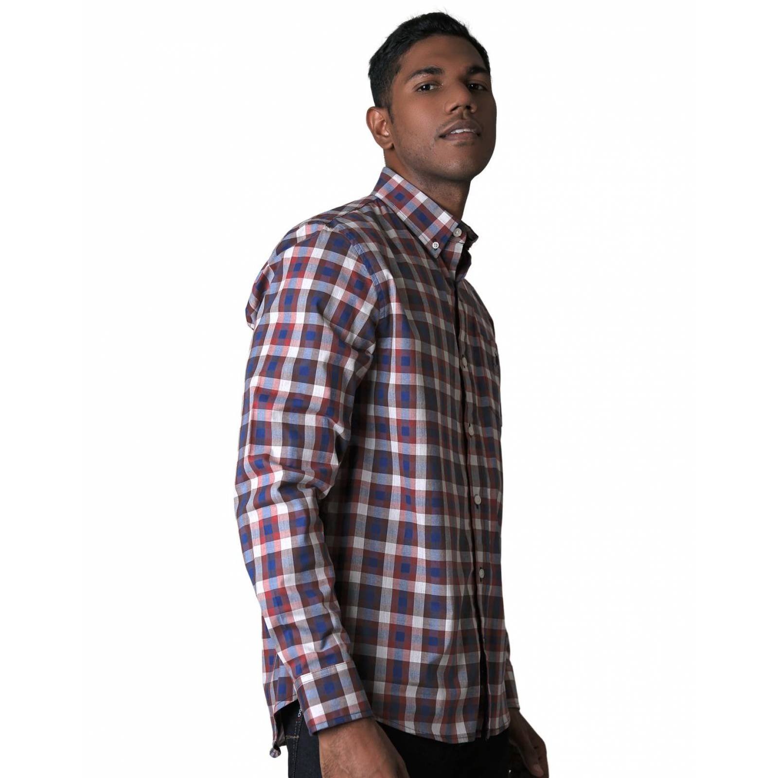 Camisa Casual Hombre Vino Long Beach Polo Club 75104208 