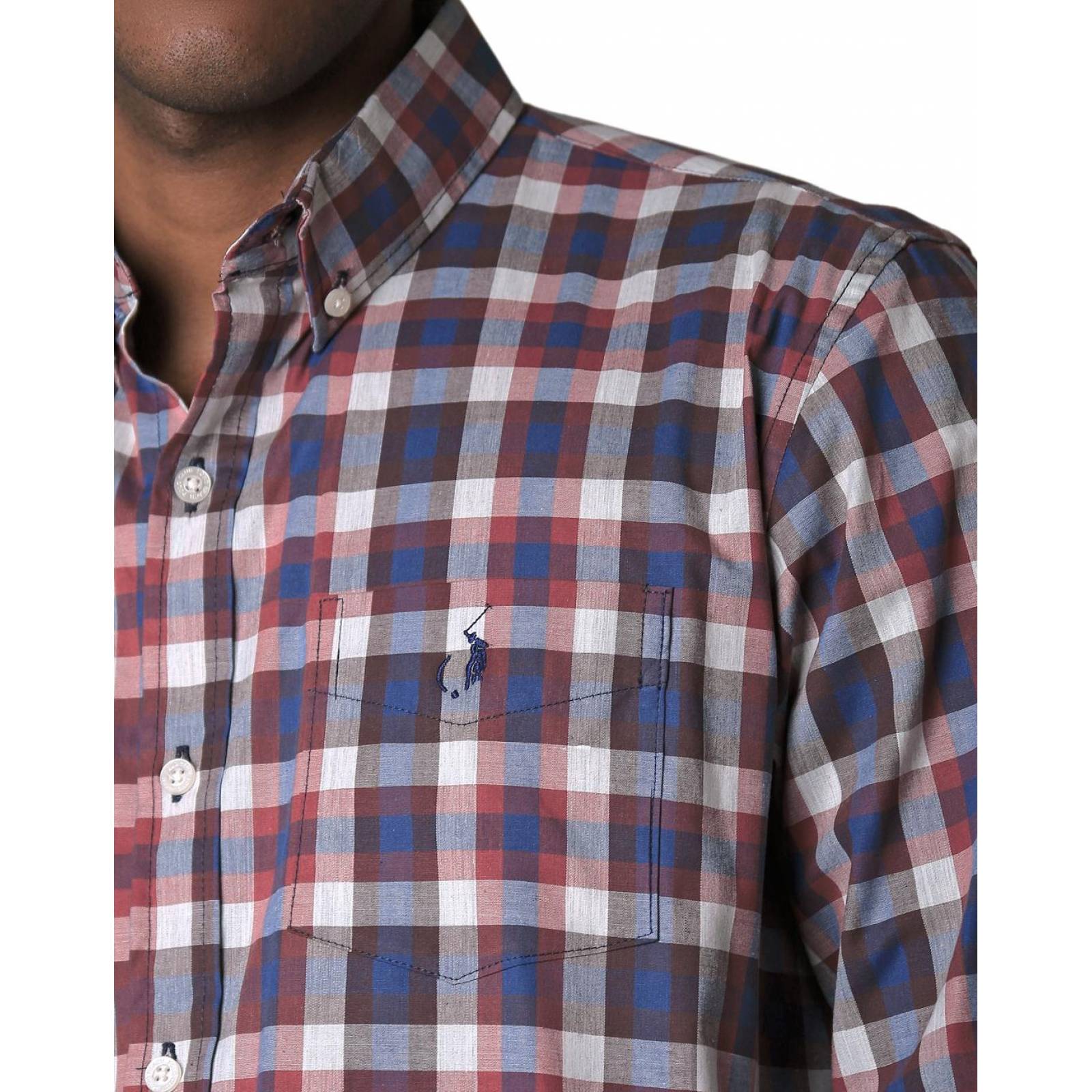 Camisa Casual Hombre Vino Long Beach Polo Club 75104208 