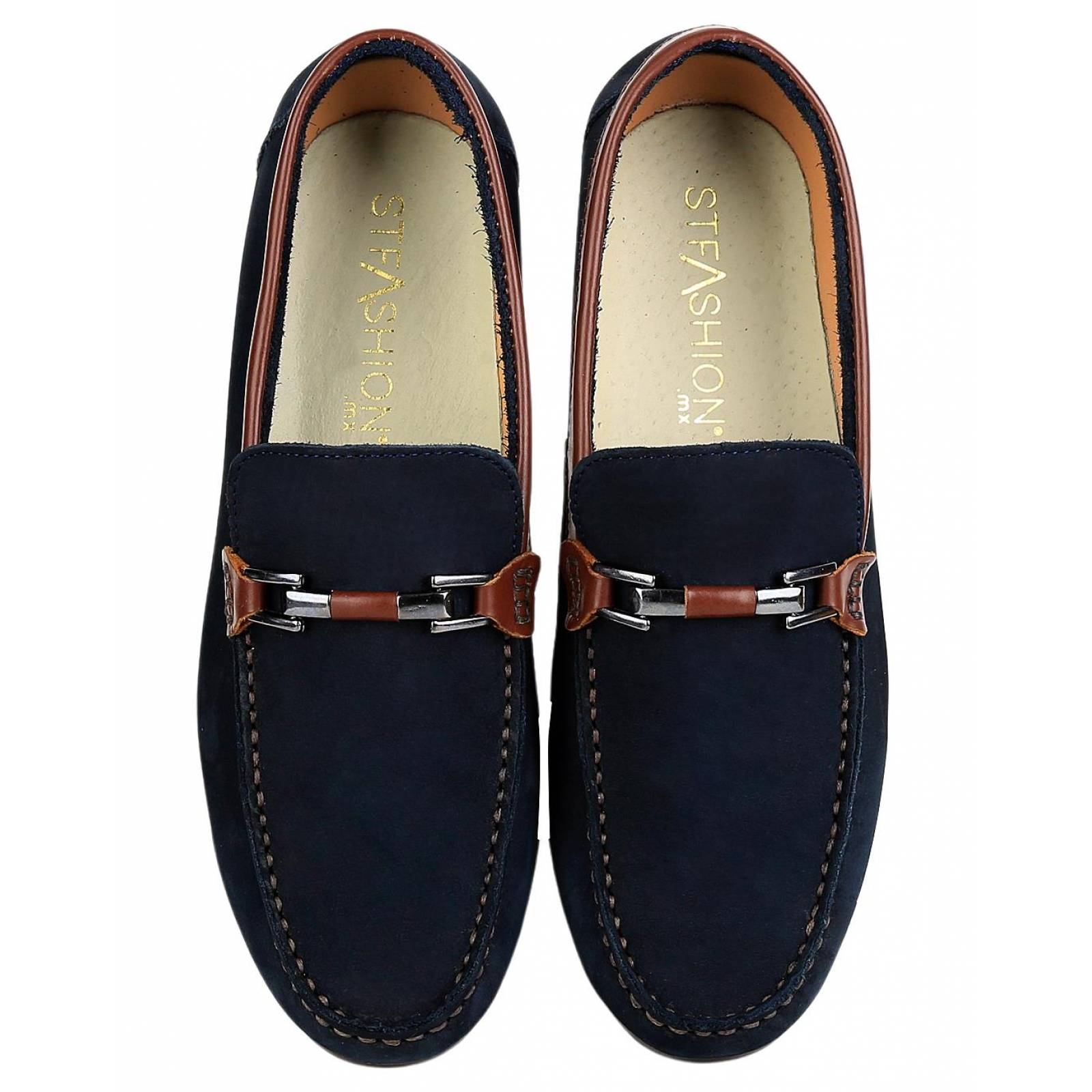 Zapato Casual Mocasin Hombre Azul Piel Alexander 10403700 