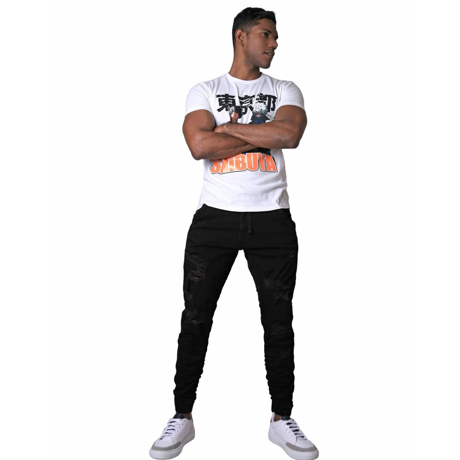 Jeans Moda Jogger Hombre Negro Salvaje Tentación 71804227 