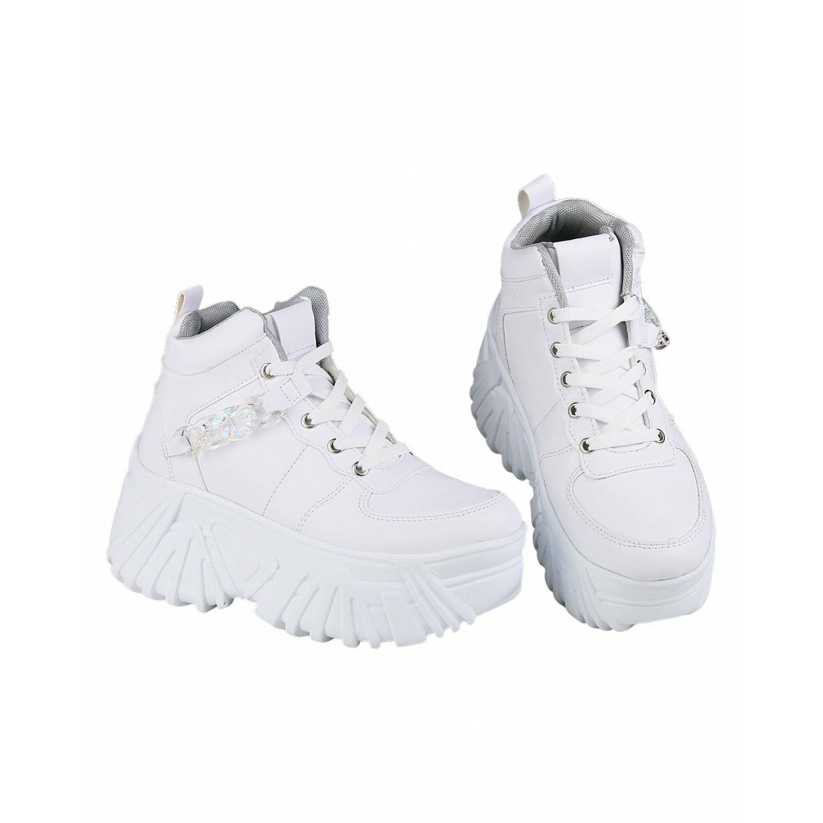 Tenis Moda Plataforma Mujer Blanco Tac Piel Madison 05903703