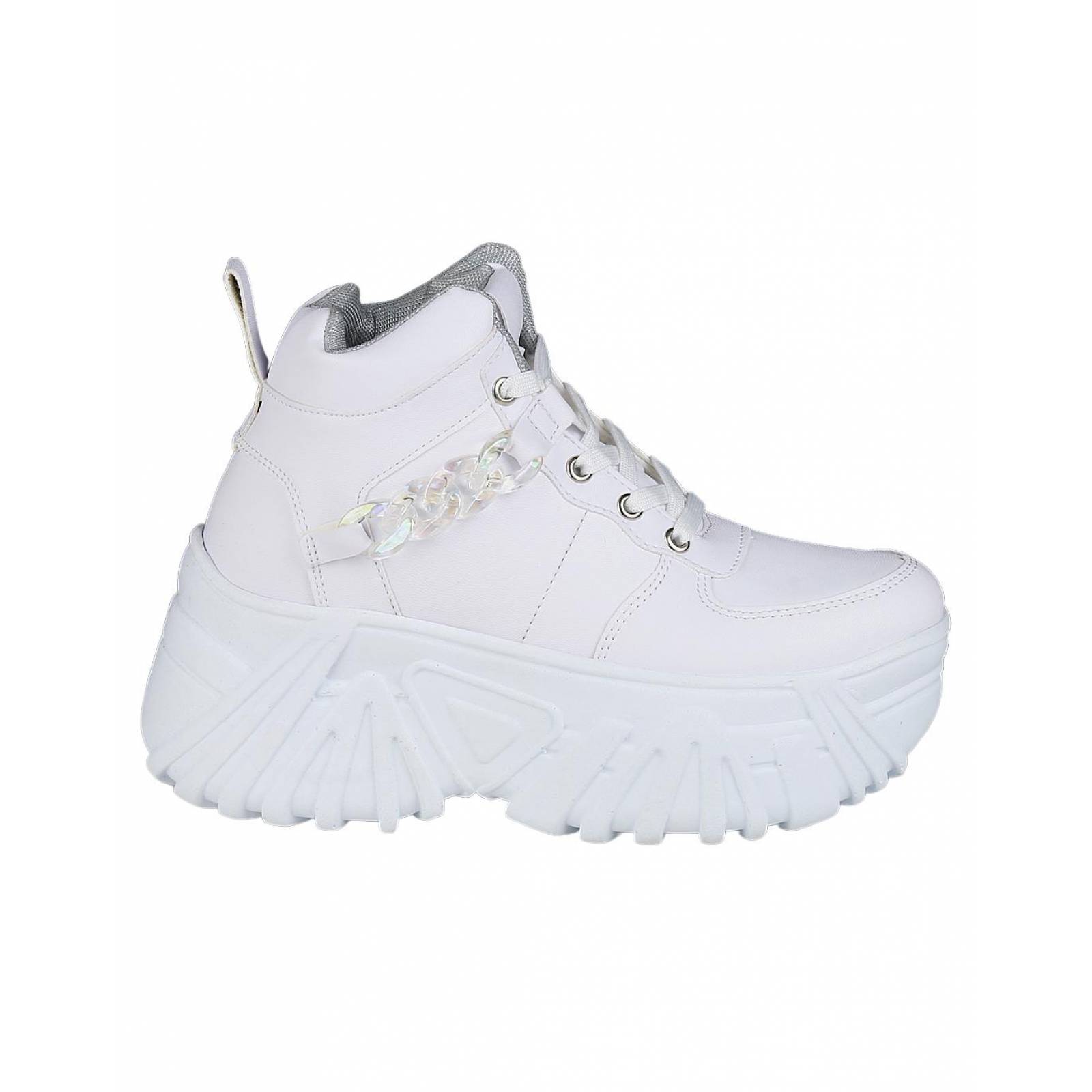 Tenis Moda Plataforma Mujer Blanco Tac Piel Madison 05903703