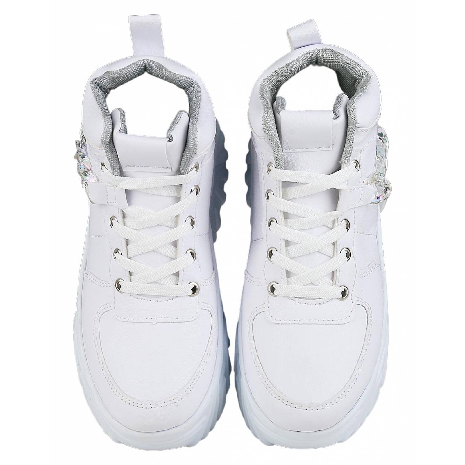 Tenis Moda Plataforma Mujer Blanco Tac Piel Madison 05903703