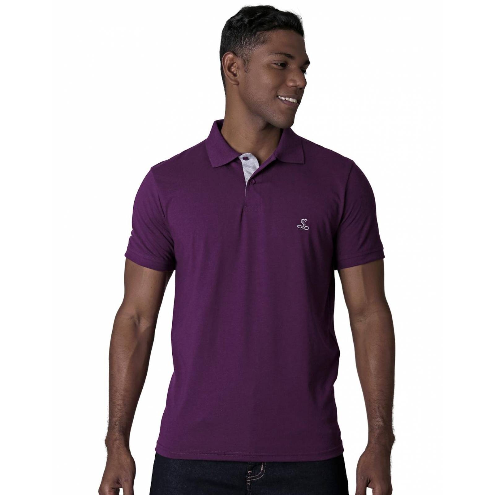 Playera Basico Polo Hombre Morado Stfashion 61704202 