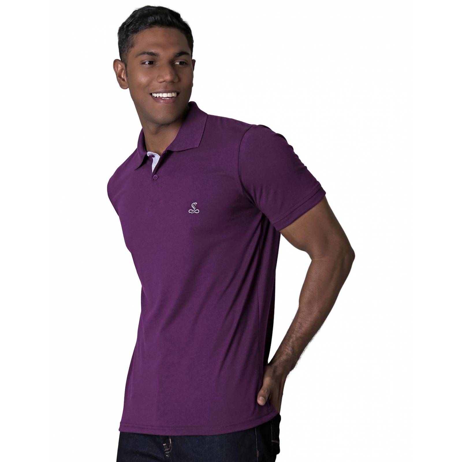 Playera Basico Polo Hombre Morado Stfashion 61704202 