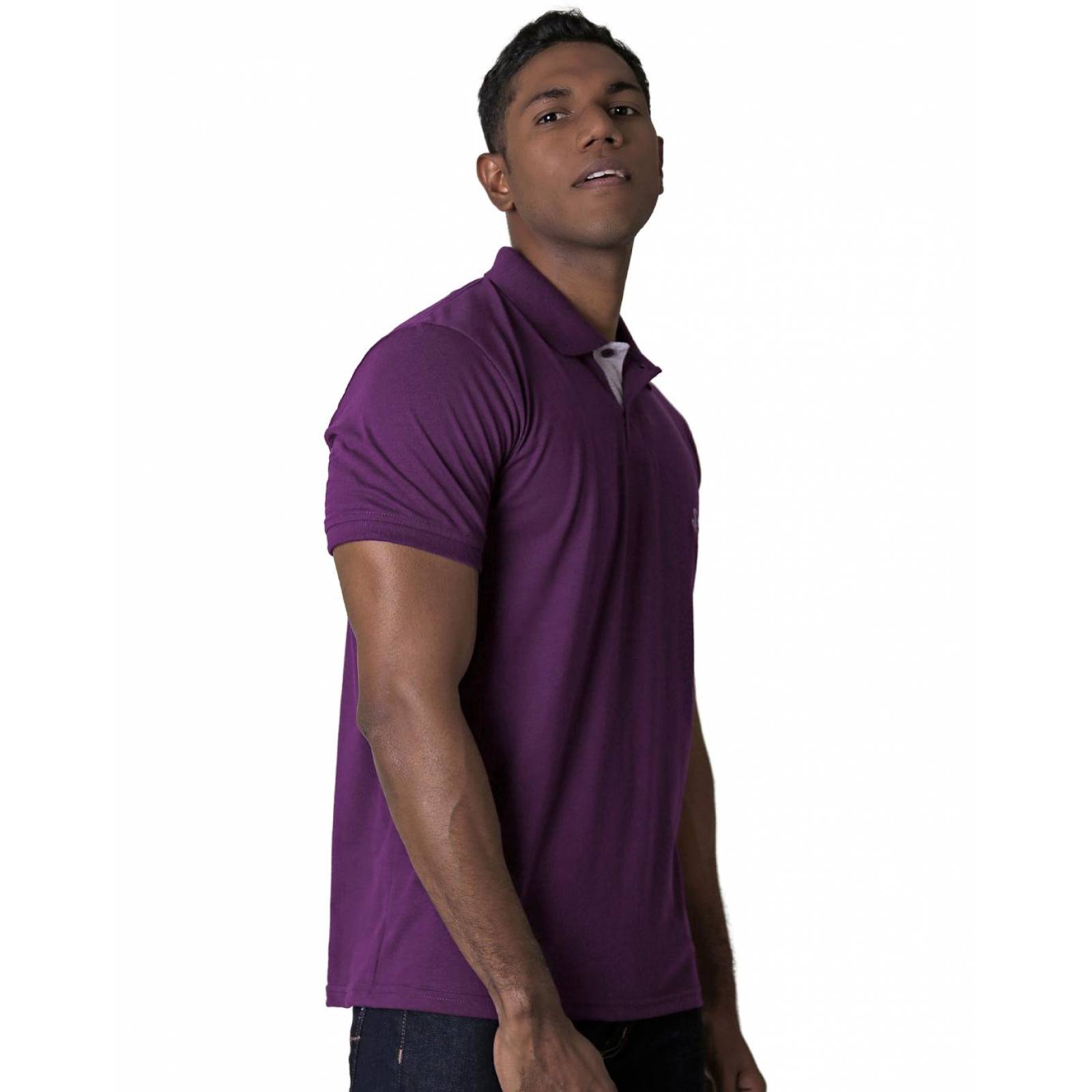 Playera Basico Polo Hombre Morado Stfashion 61704202 