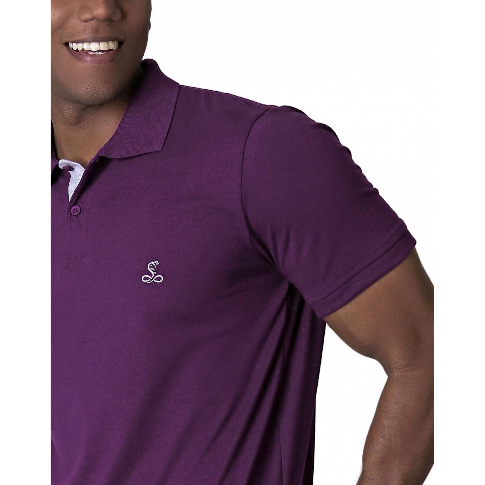 Playera Basico Polo Hombre Morado Stfashion 61704202 