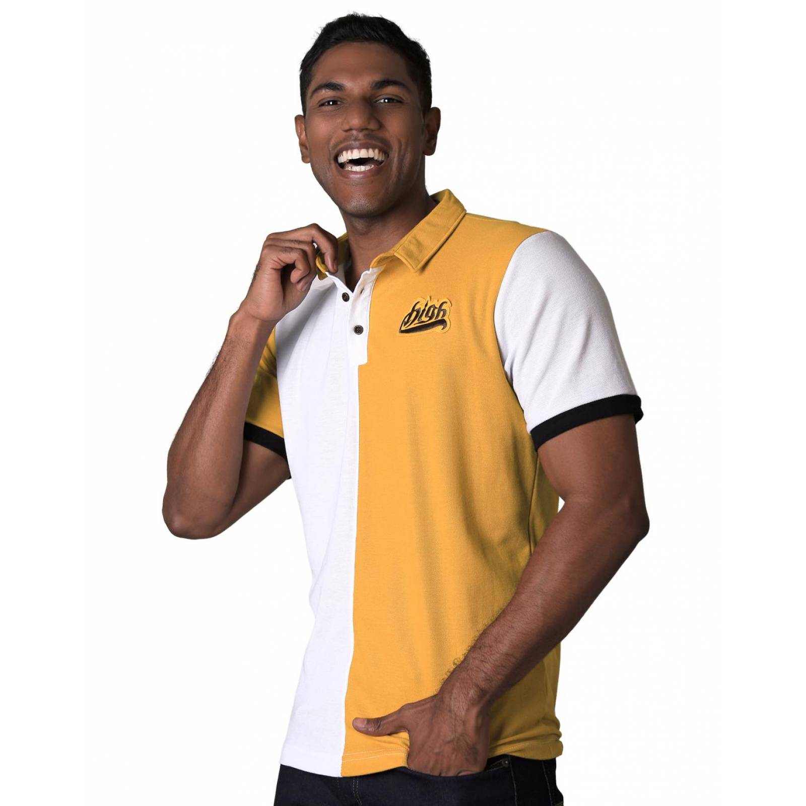 Playera Moda Polo Hombre Mostaza Stfashion 71604260 