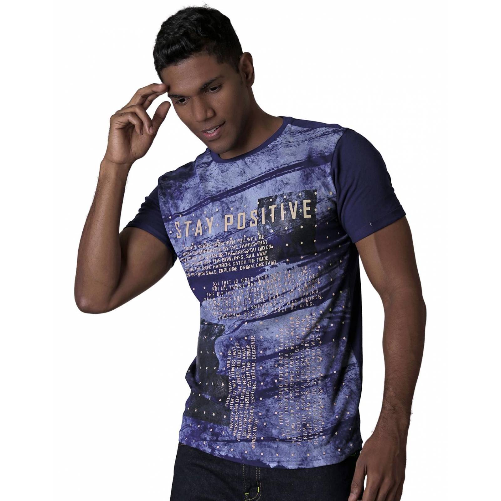 Playera Moda Hombre Azul Silver Plate 60204208 