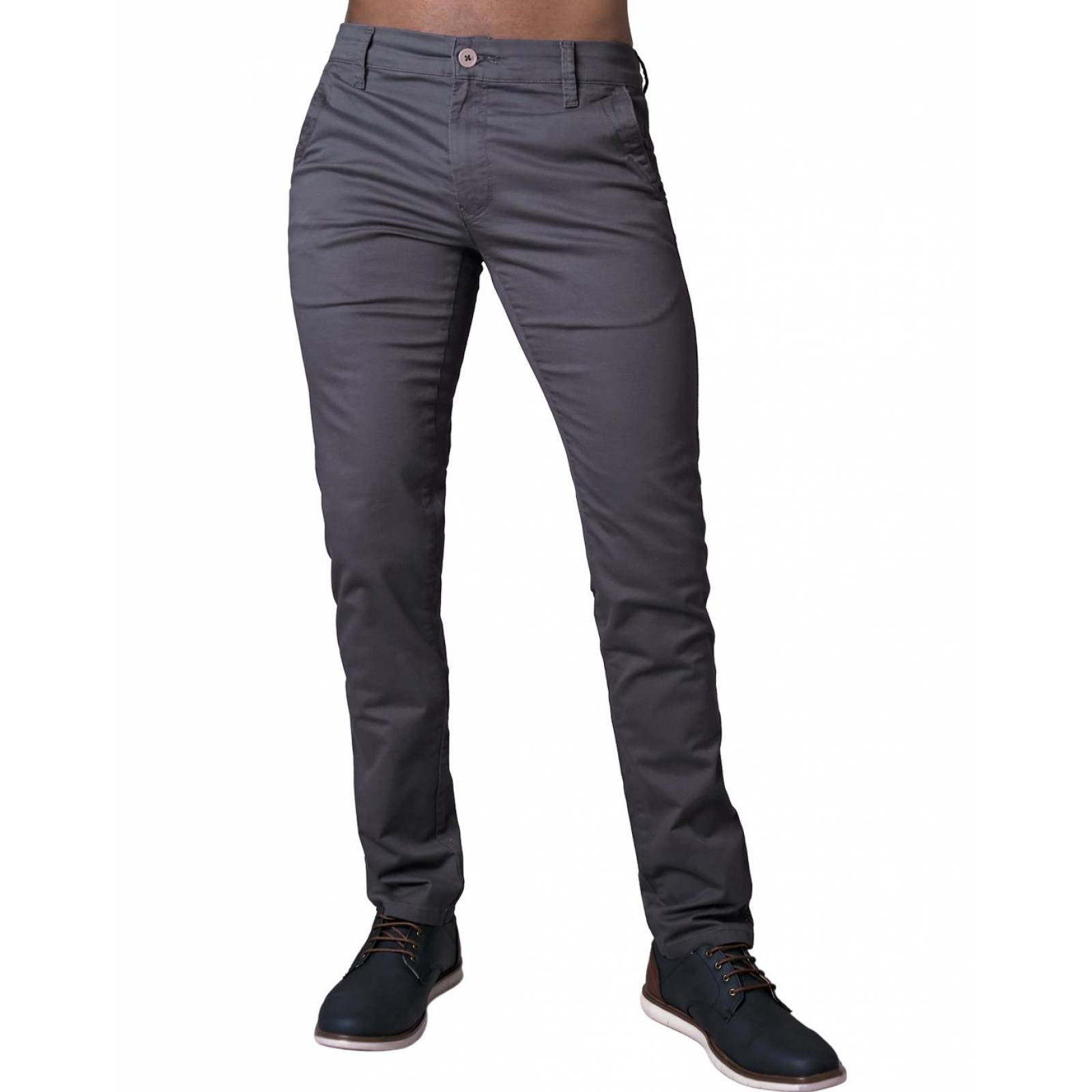 Pantalón Casual Slim Hombre Gris Twill Furor 62106022 
