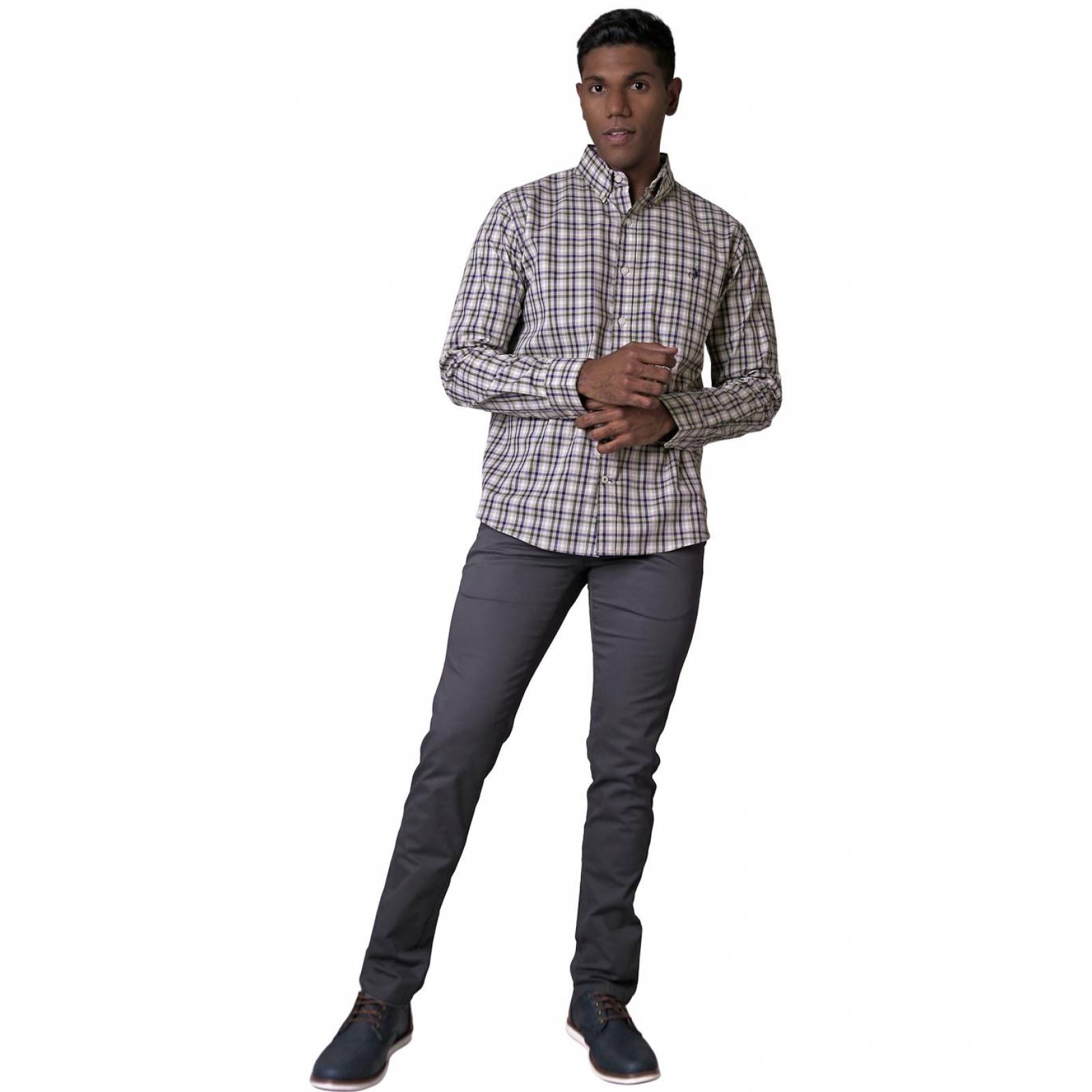 Pantalón Casual Slim Hombre Gris Twill Furor 62106022 