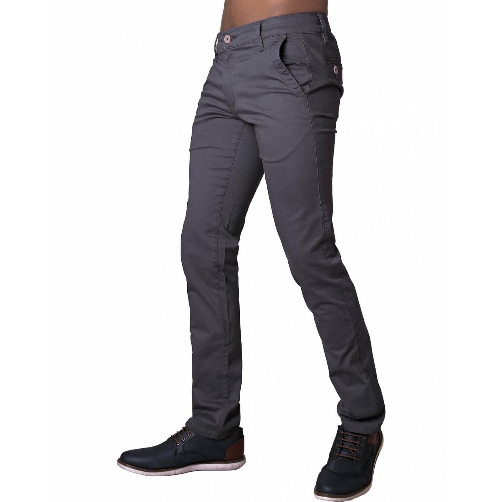 Pantalón Casual Slim Hombre Gris Twill Furor 62106022 