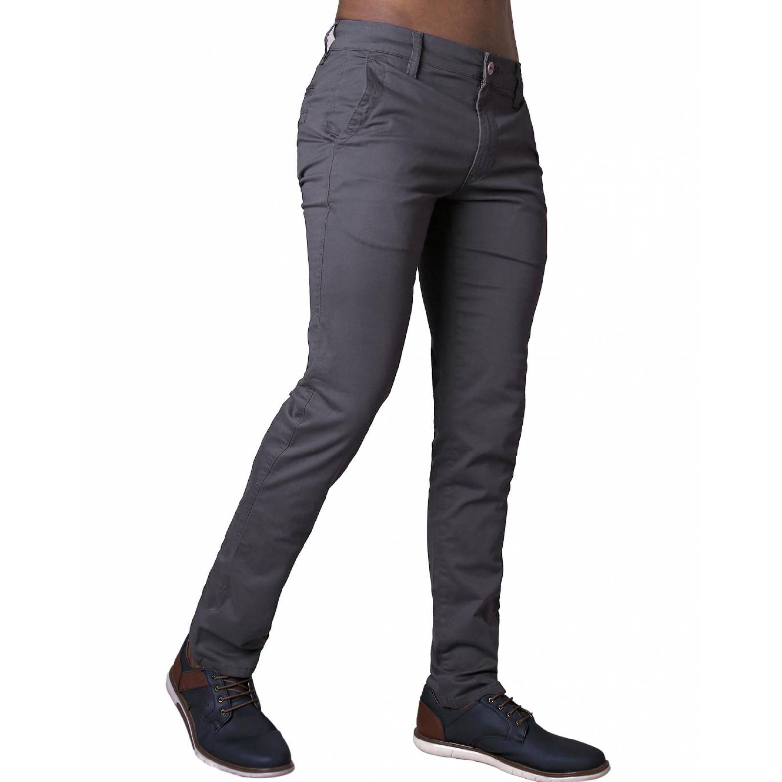 Pantalón Casual Slim Hombre Gris Twill Furor 62106022 