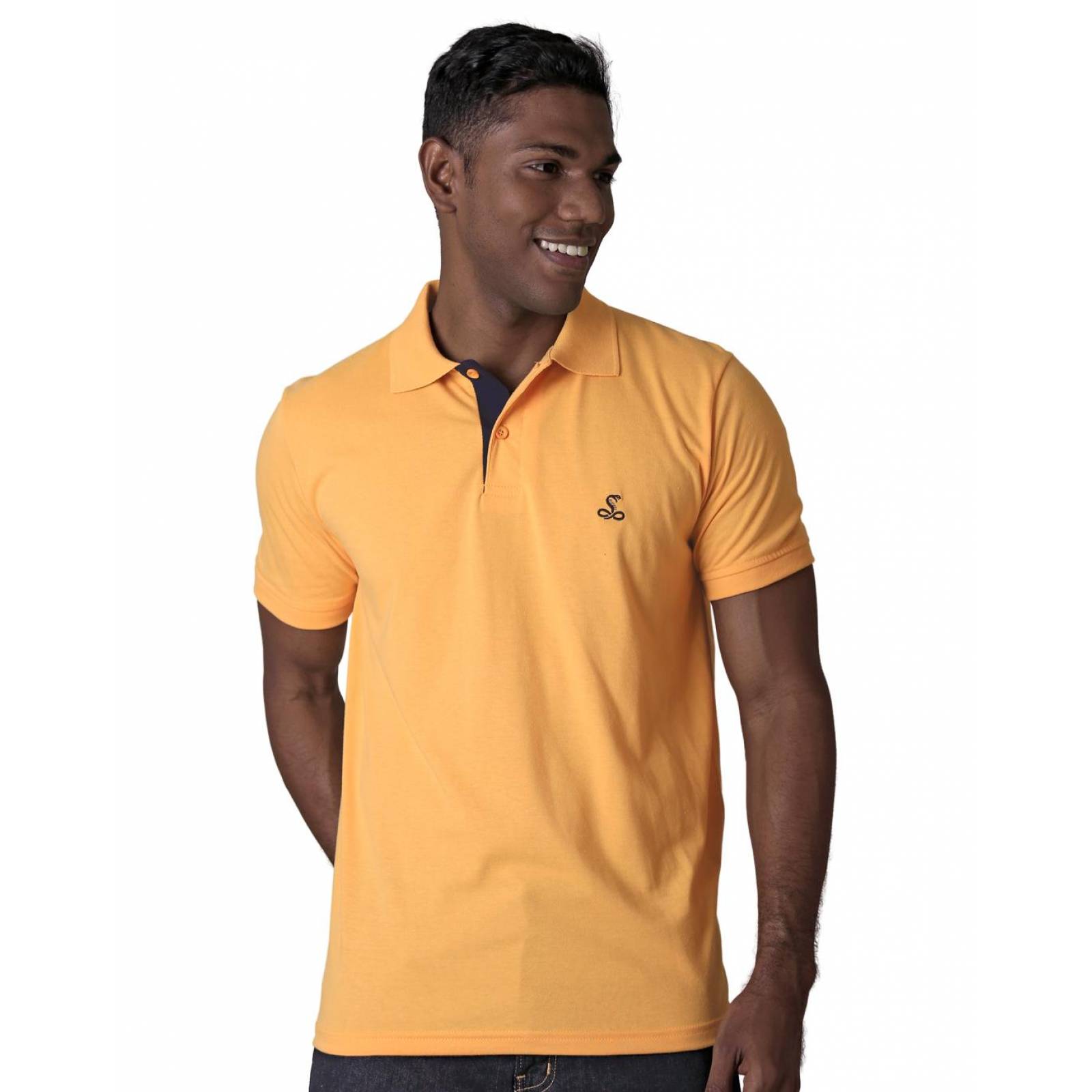 Playera Basico Polo Hombre Mostaza Stfashion 61704203 