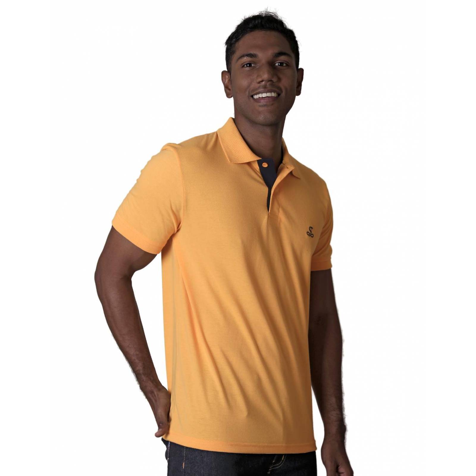 Playera Basico Polo Hombre Mostaza Stfashion 61704203 
