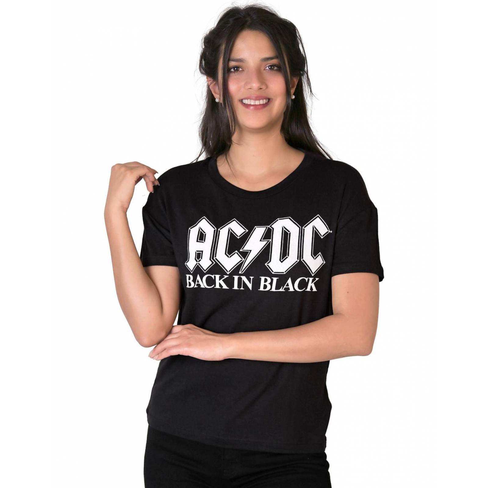 Playera Ac/Dc Moda Camiseta Mujer Negro Toxic 51604404
