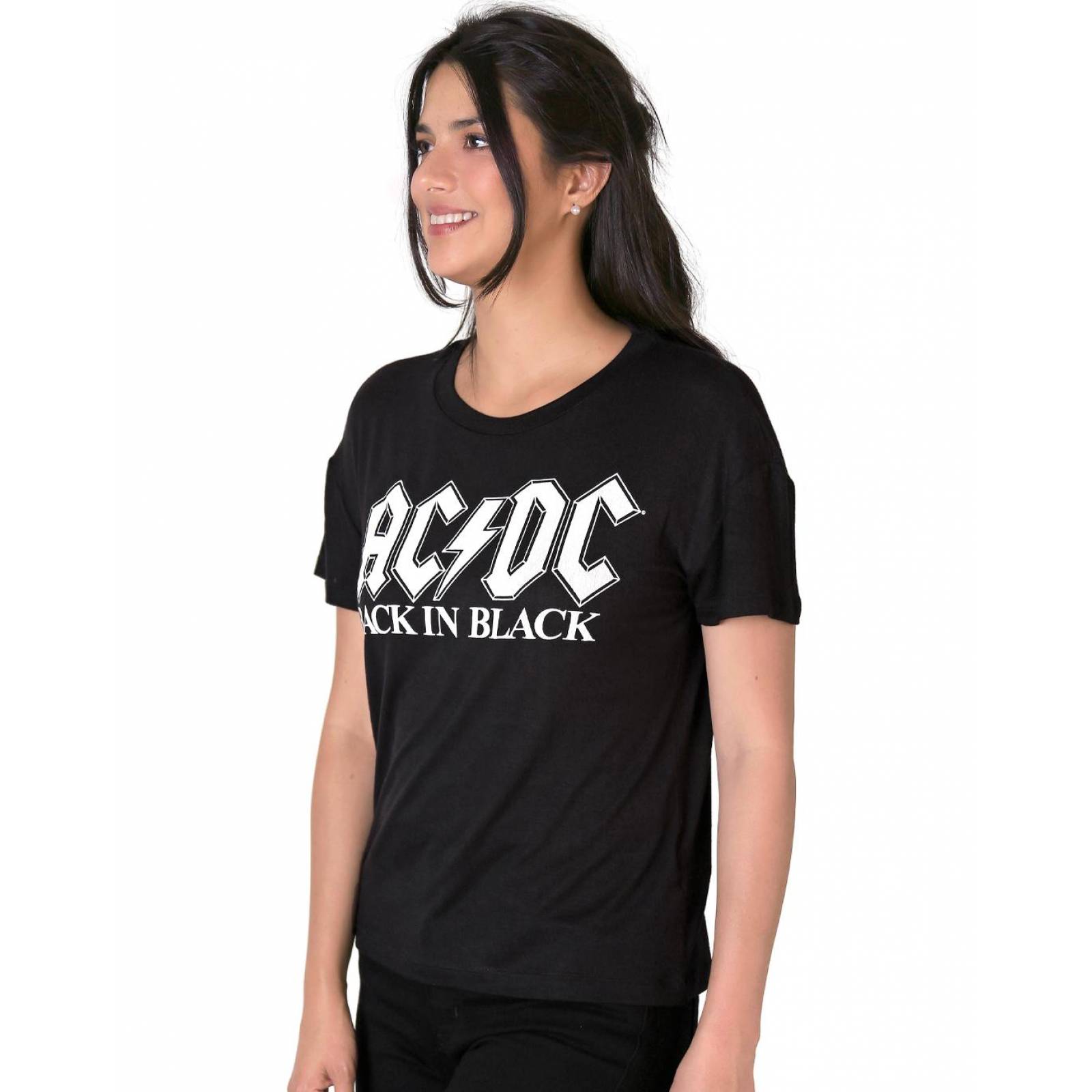 Playera Ac/Dc Moda Camiseta Mujer Negro Toxic 51604404