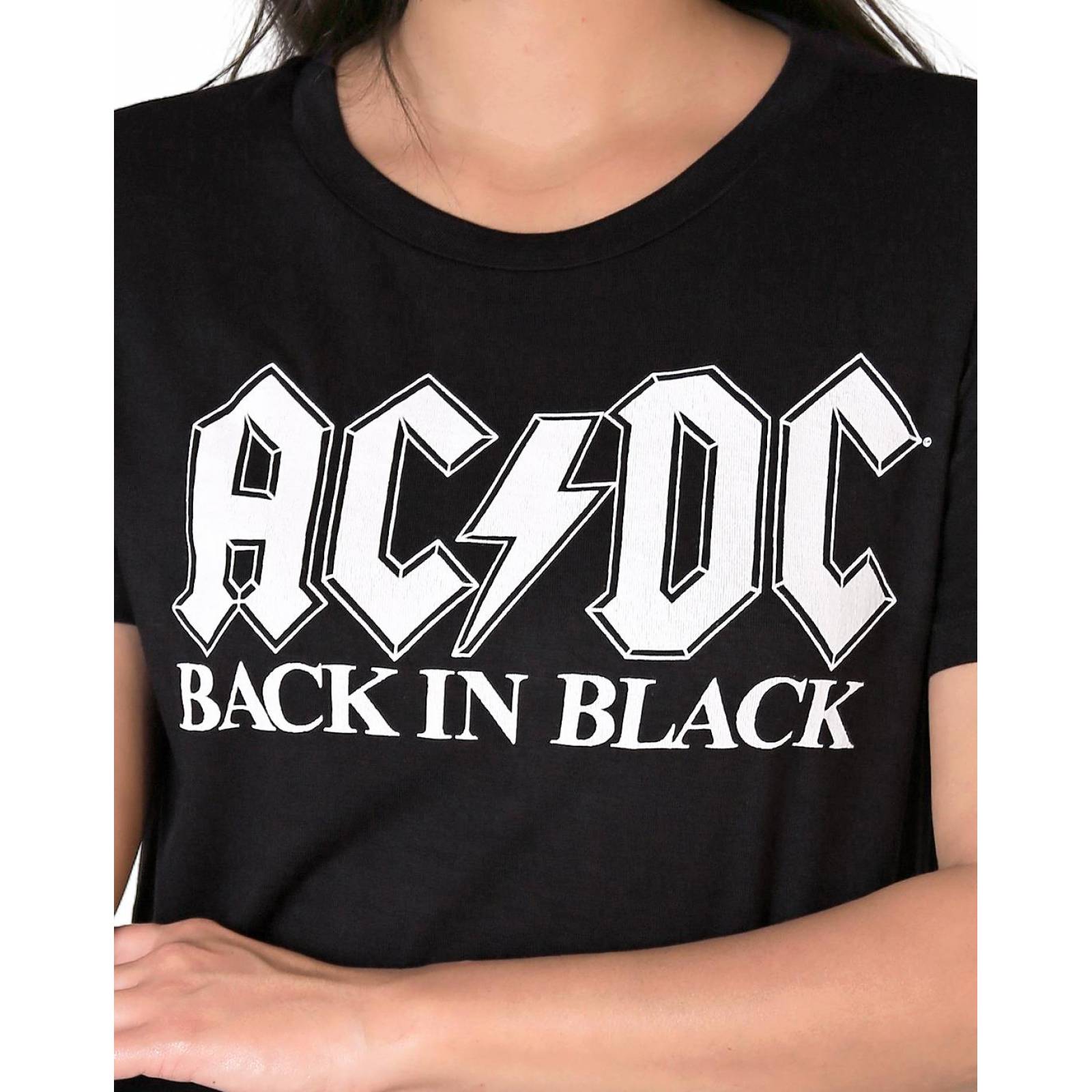 Playera Ac/Dc Moda Camiseta Mujer Negro Toxic 51604404