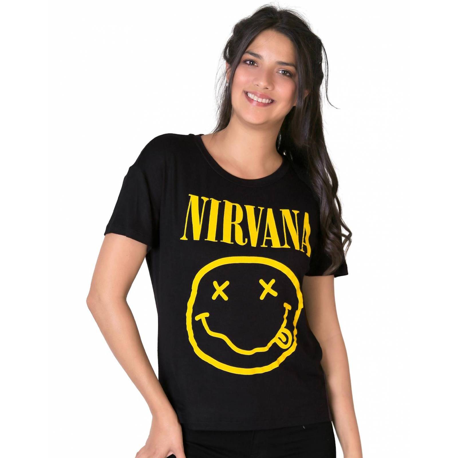Playera Nirvana Moda Camiseta Mujer Negro Toxic 51604405 