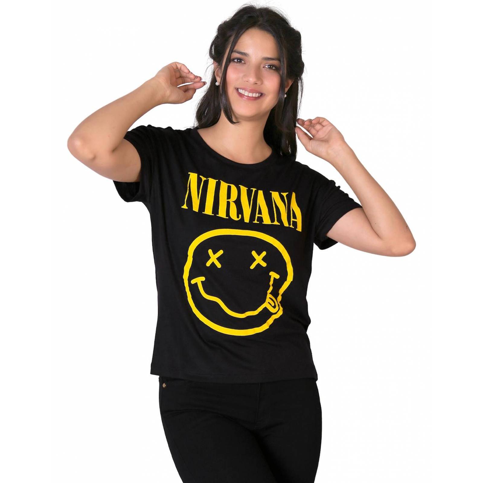 Playera Nirvana Moda Camiseta Mujer Negro Toxic 51604405 