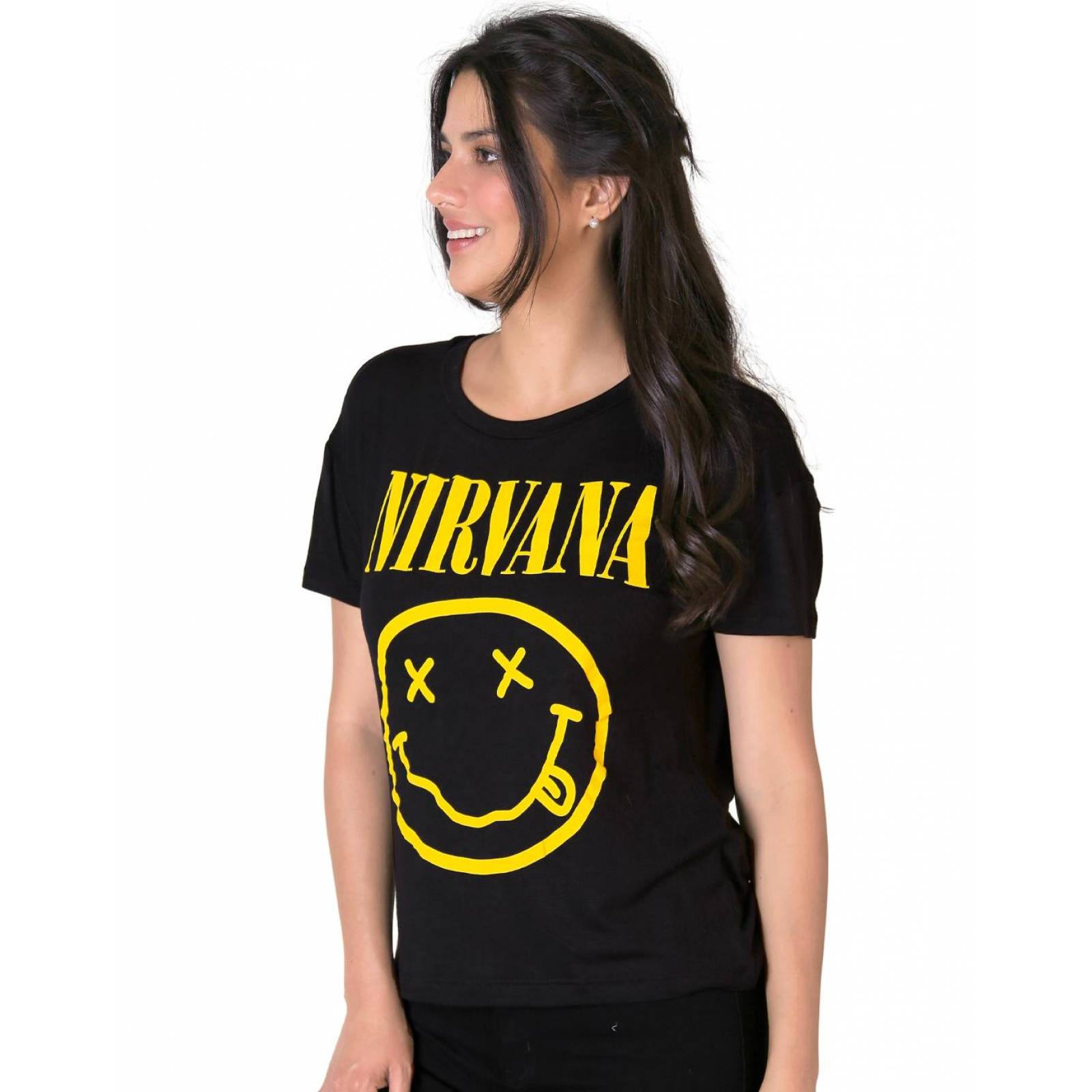 Playera Nirvana Moda Camiseta Mujer Negro Toxic 51604405 