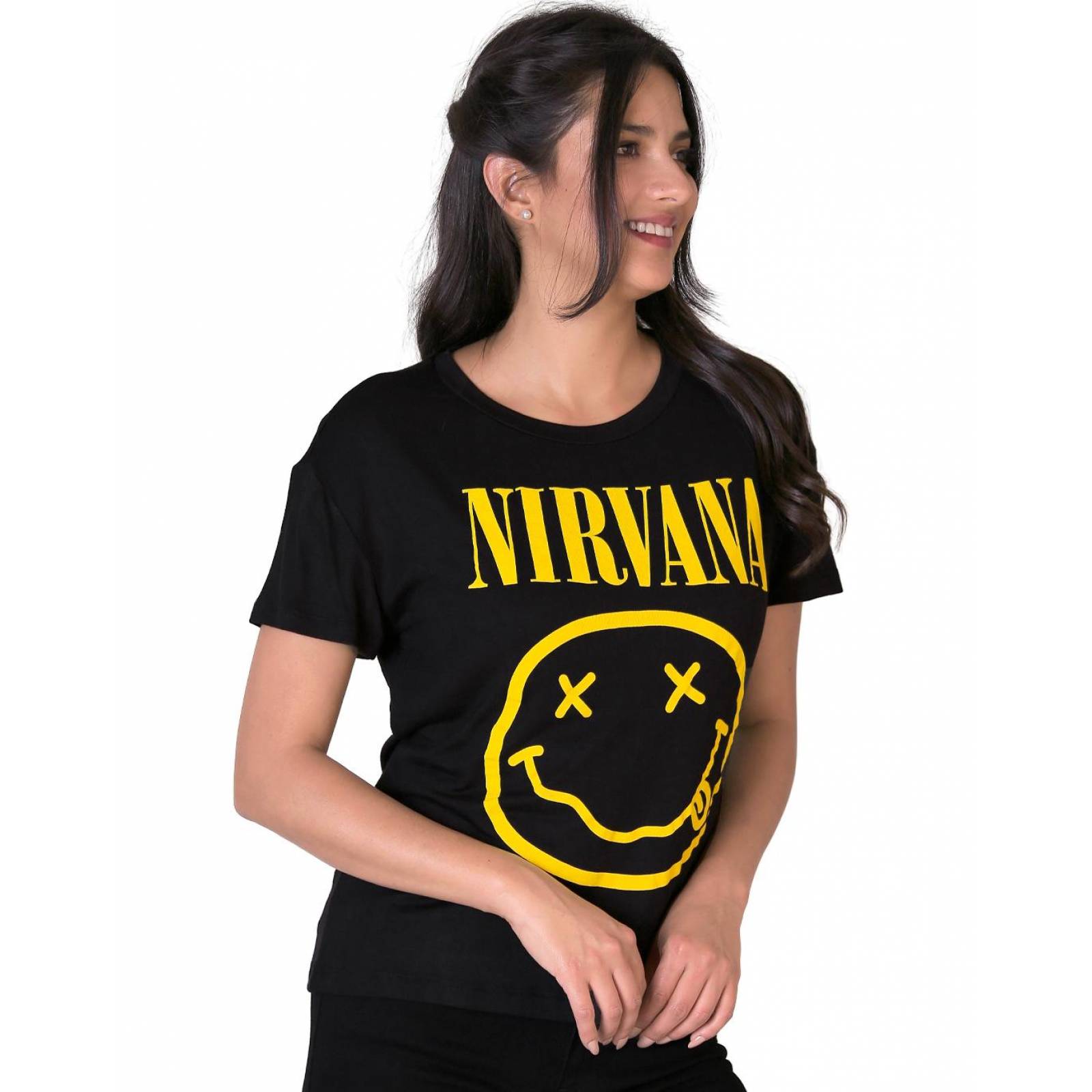 Playera Nirvana Moda Camiseta Mujer Negro Toxic 51604405 