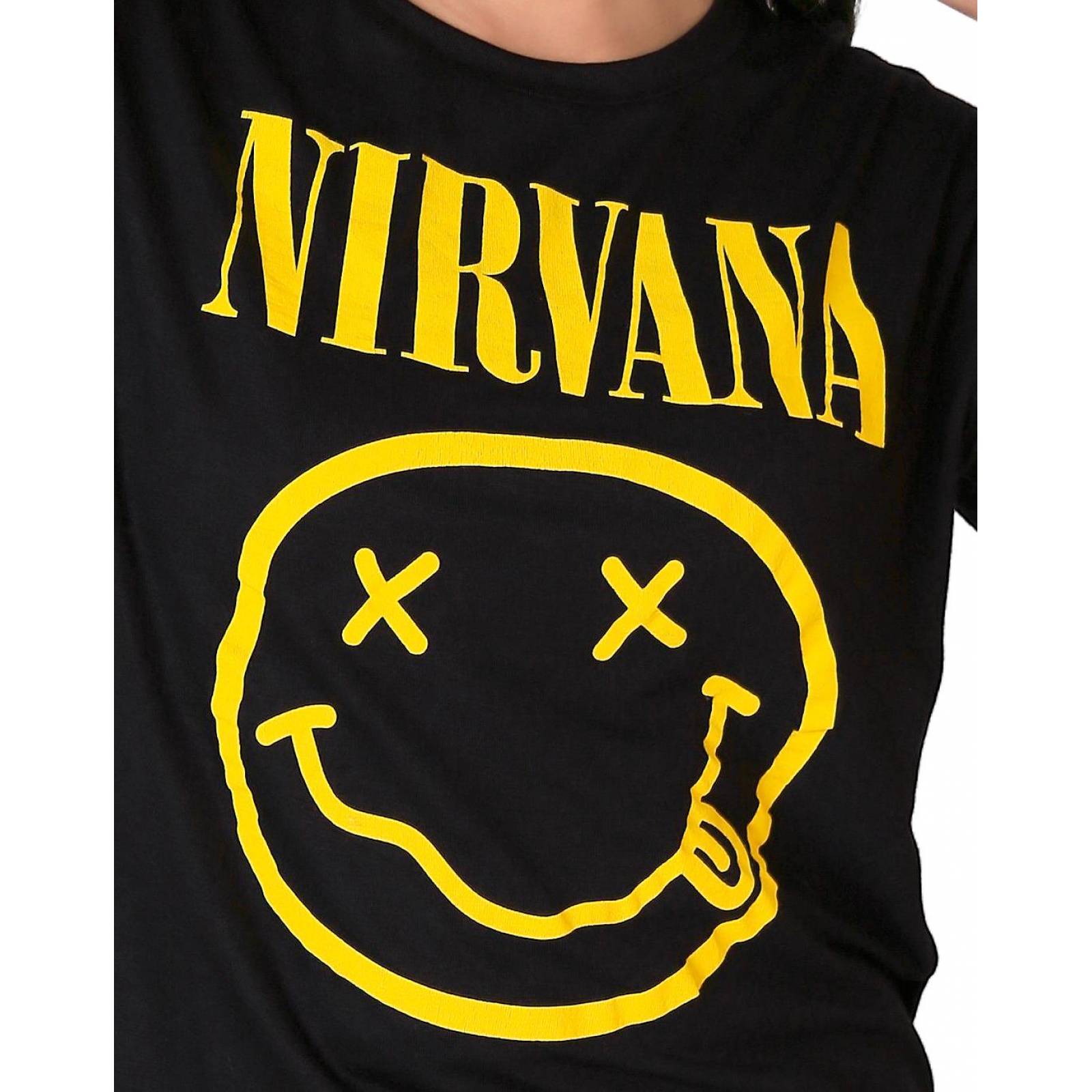 Playera Nirvana Moda Camiseta Mujer Negro Toxic 51604405 