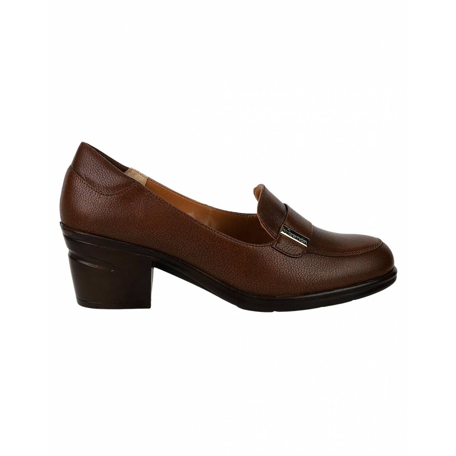 Zapatilla Confort Tacon Mujer Café Piel Vicenza 09503702 