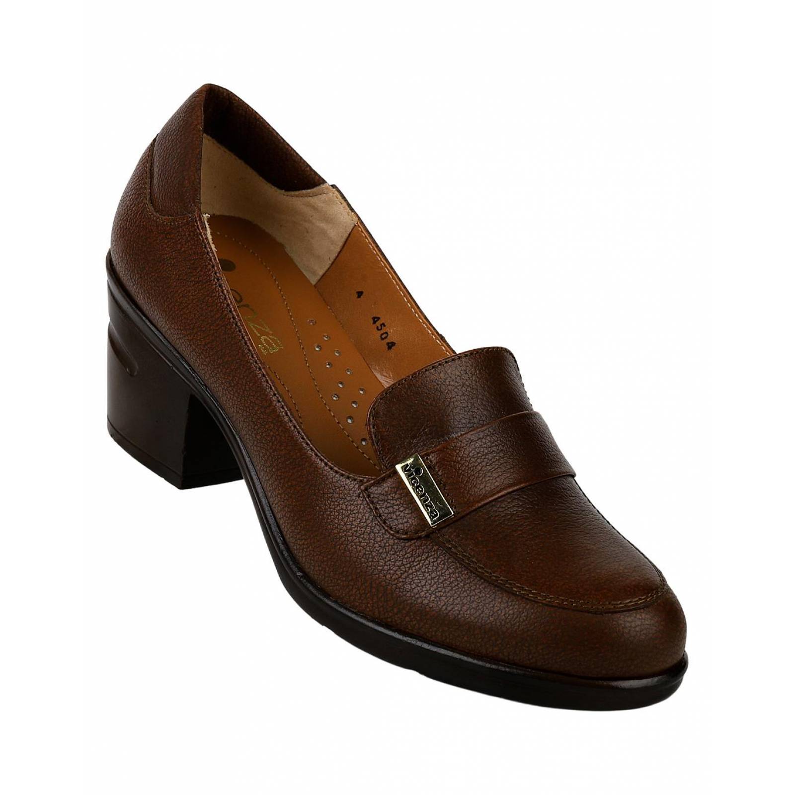 Zapatilla Confort Tacon Mujer Café Piel Vicenza 09503702 