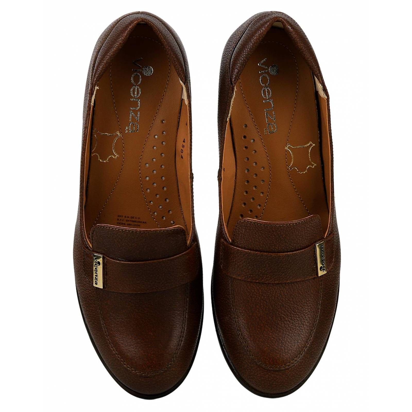 Zapatilla Confort Tacon Mujer Café Piel Vicenza 09503702 