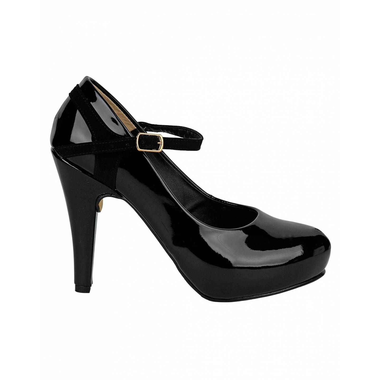 Zapatilla Tacon Mujer Negro Tipo Charol Stfashion 20303705 