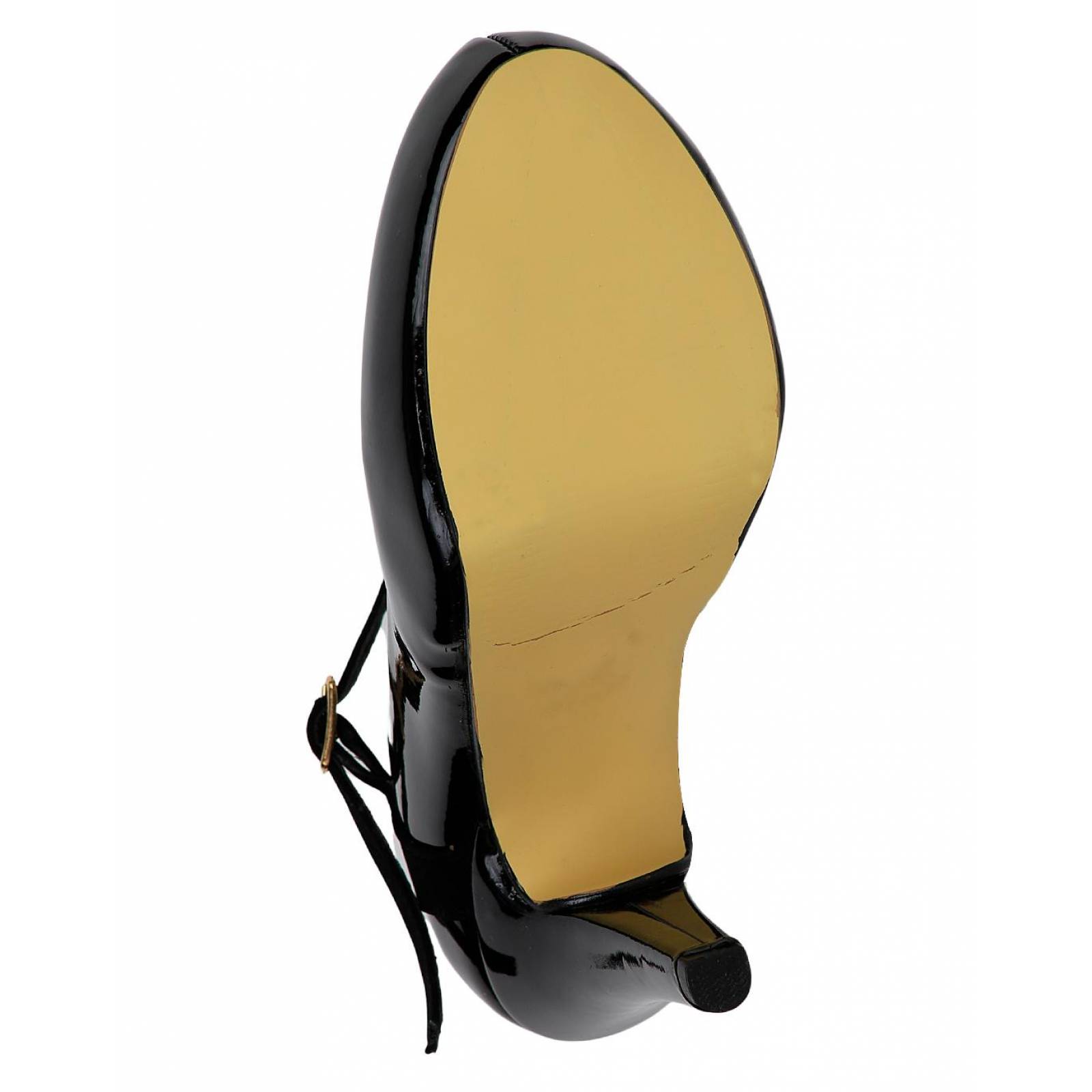 Zapatilla Tacon Mujer Negro Tipo Charol Stfashion 20303705 