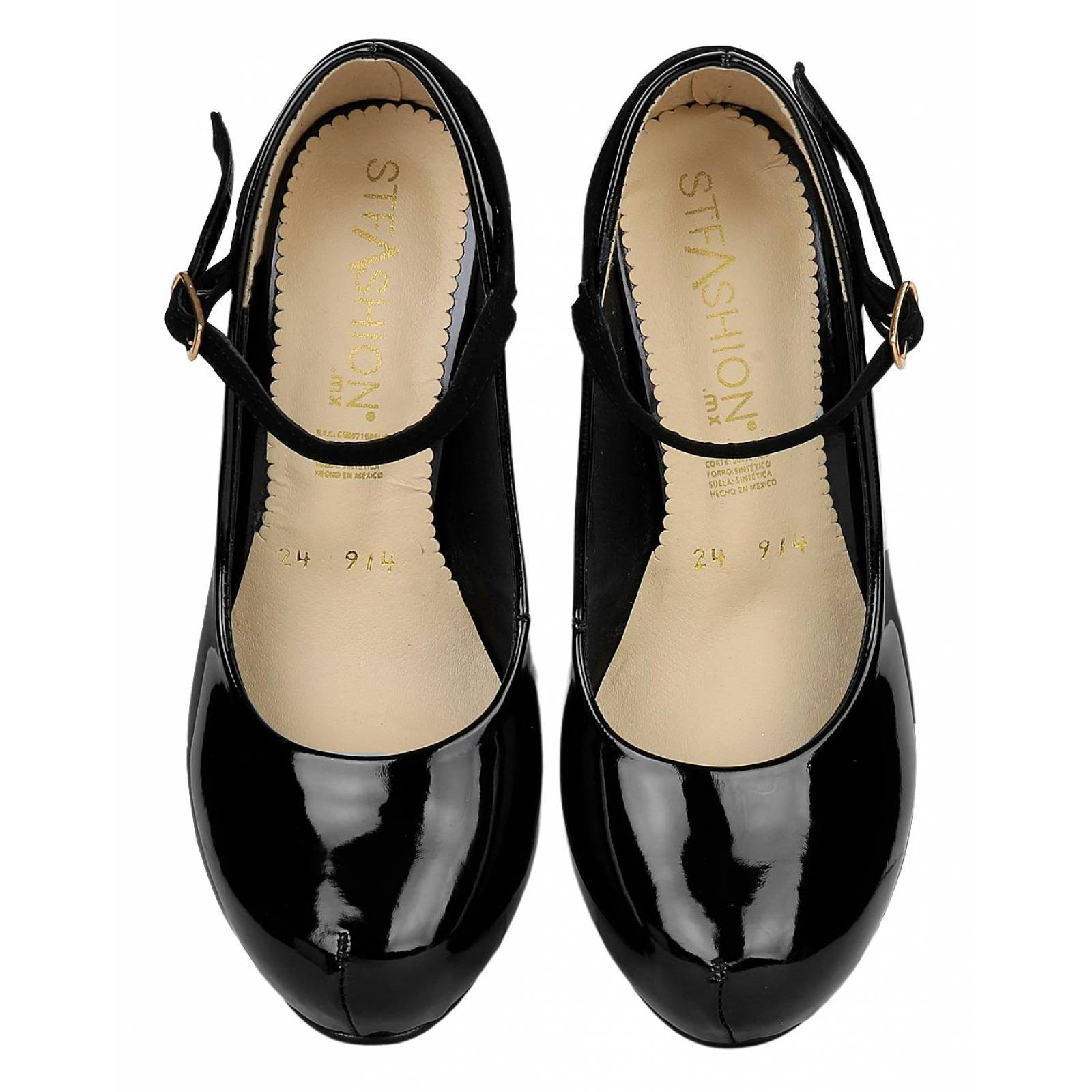 Zapatilla Tacon Mujer Negro Tipo Charol Stfashion 20303705 