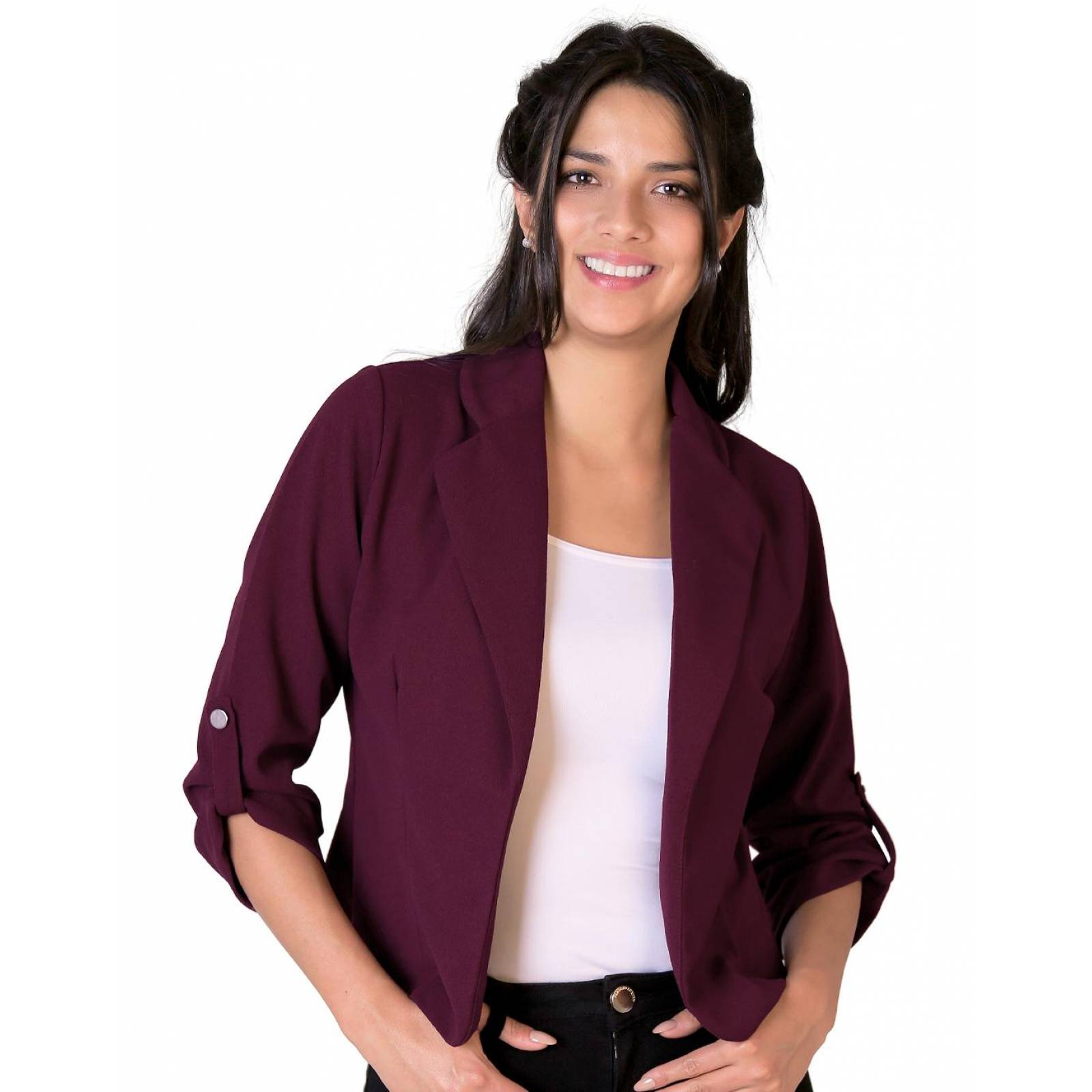 Saco Formal Blazer Mujer Vino Stfashion 79304233 