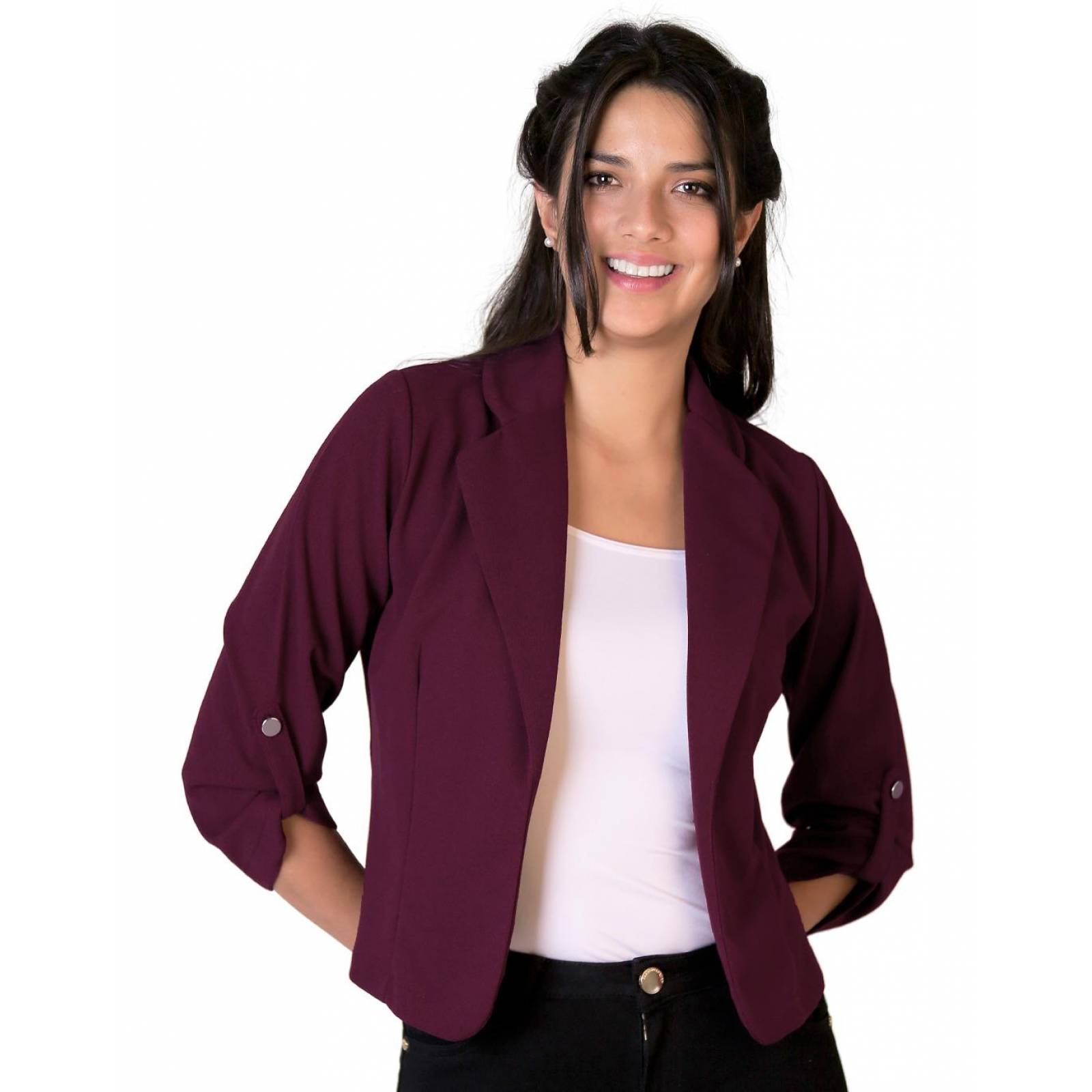 Saco Formal Blazer Mujer Vino Stfashion 79304233 