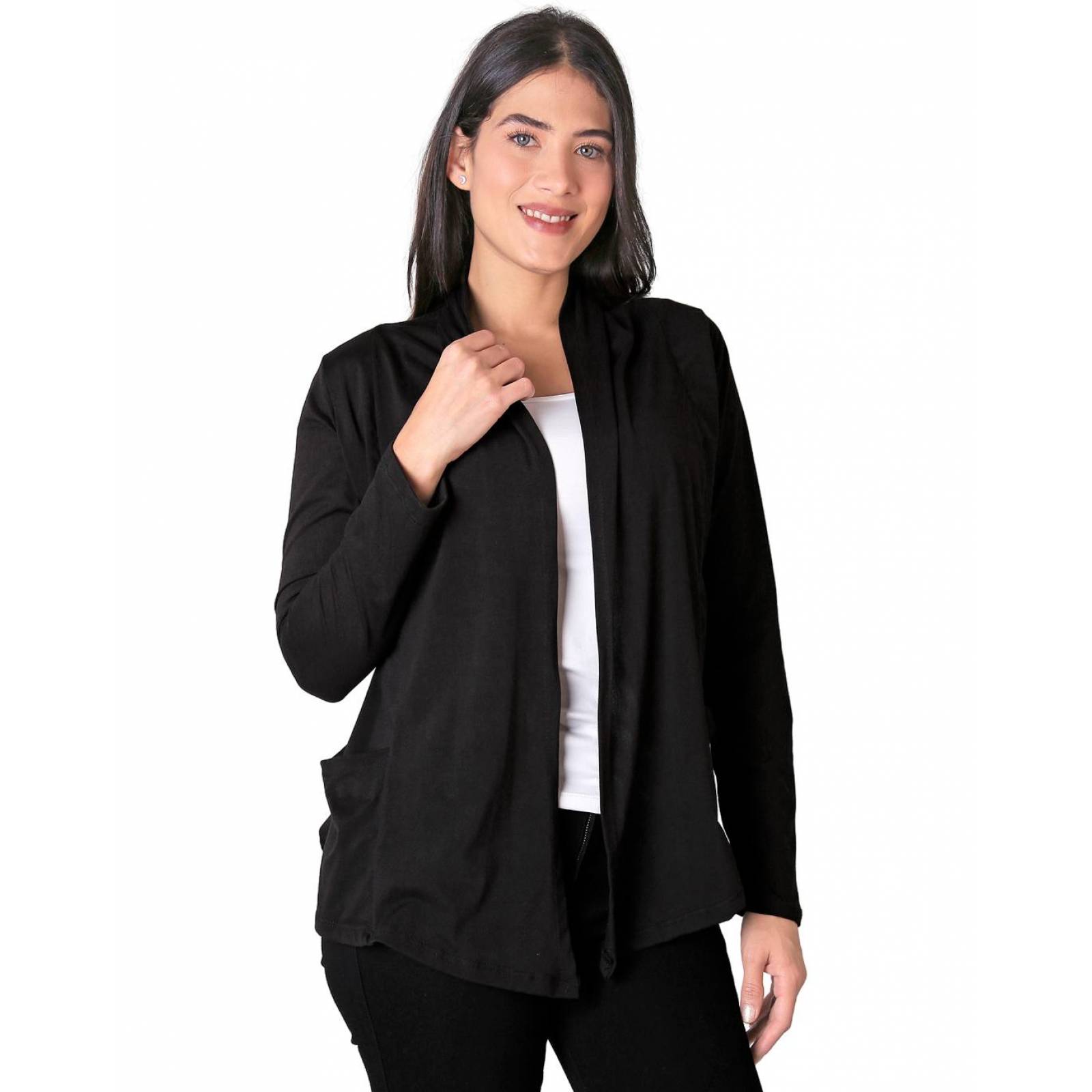 Saco Casual Cardigan Mujer Negro Stfashion 50004287 