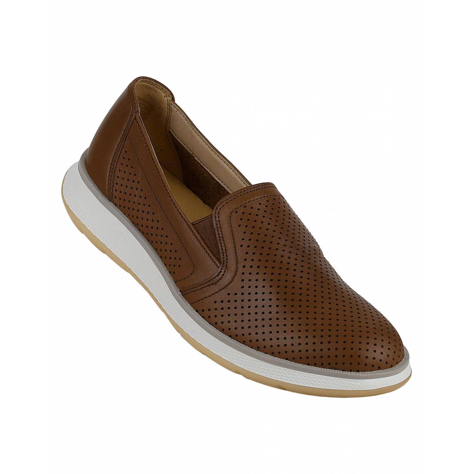 Zapato Casual Piso Mujer Café Piel Flexi 02503707 