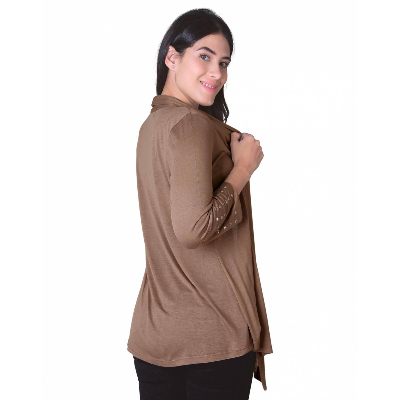 Saco Mujer Casual Cardigan Beige Stfashion 50004442