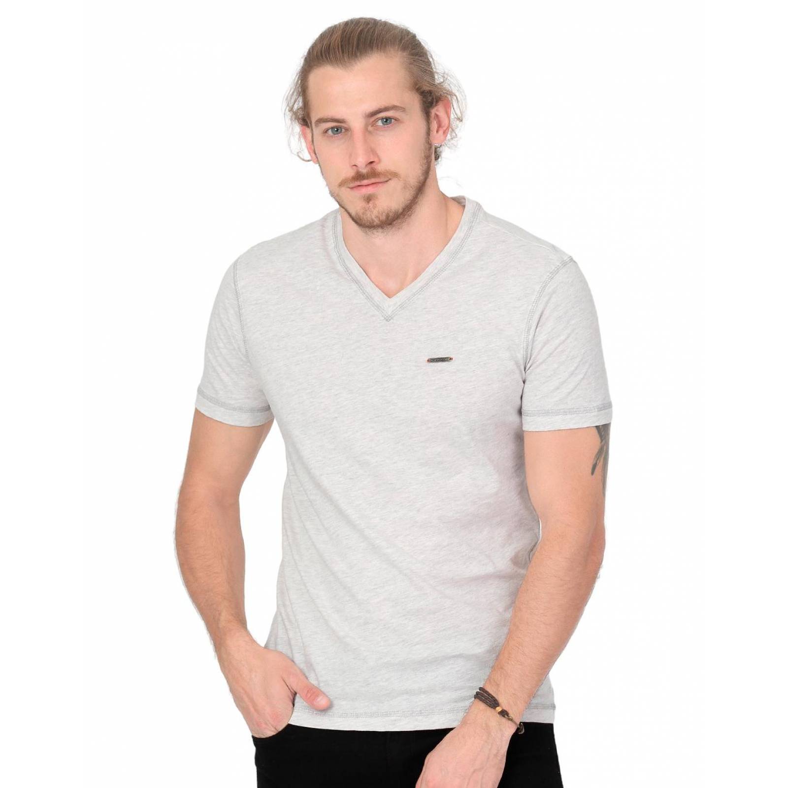 Playera Hombre Básico Camiseta Blanco Silver Plate 60203613 