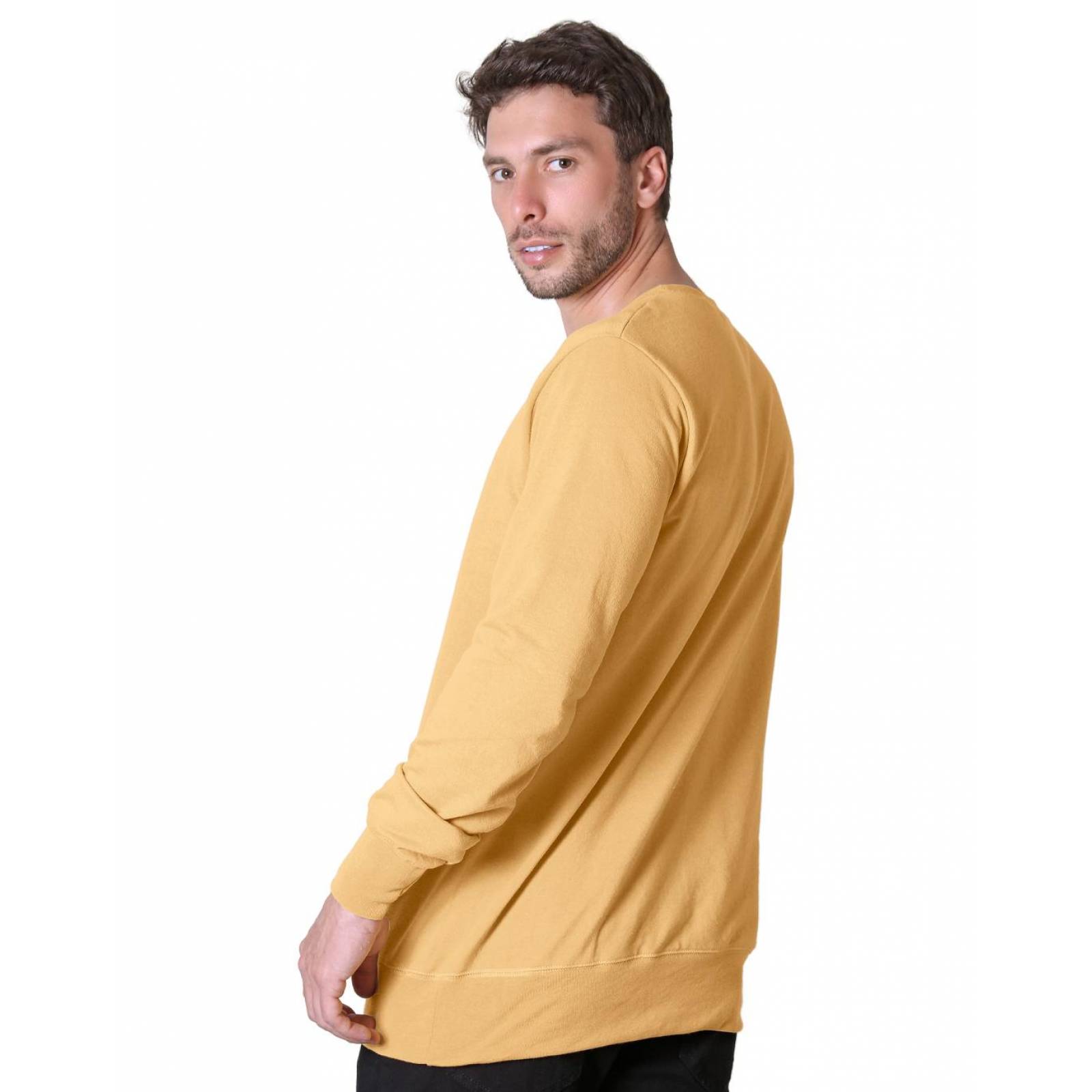 Sudadera Moda Sin Capucha Hombre Mostaza Optima 56504328 