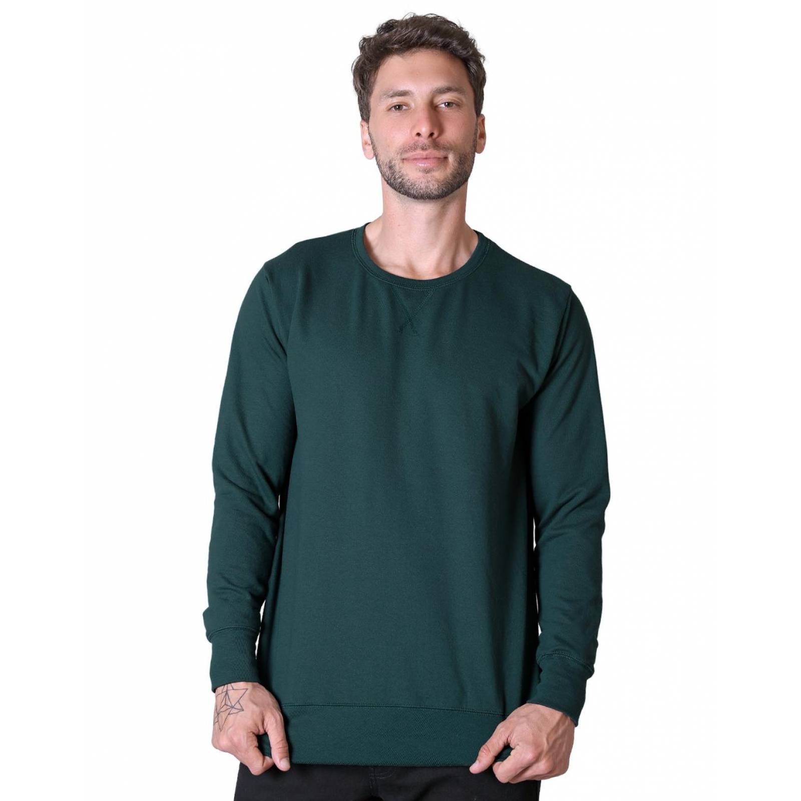 Sudadera Moda Sin Capucha Hombre Verde Optima 56504329 