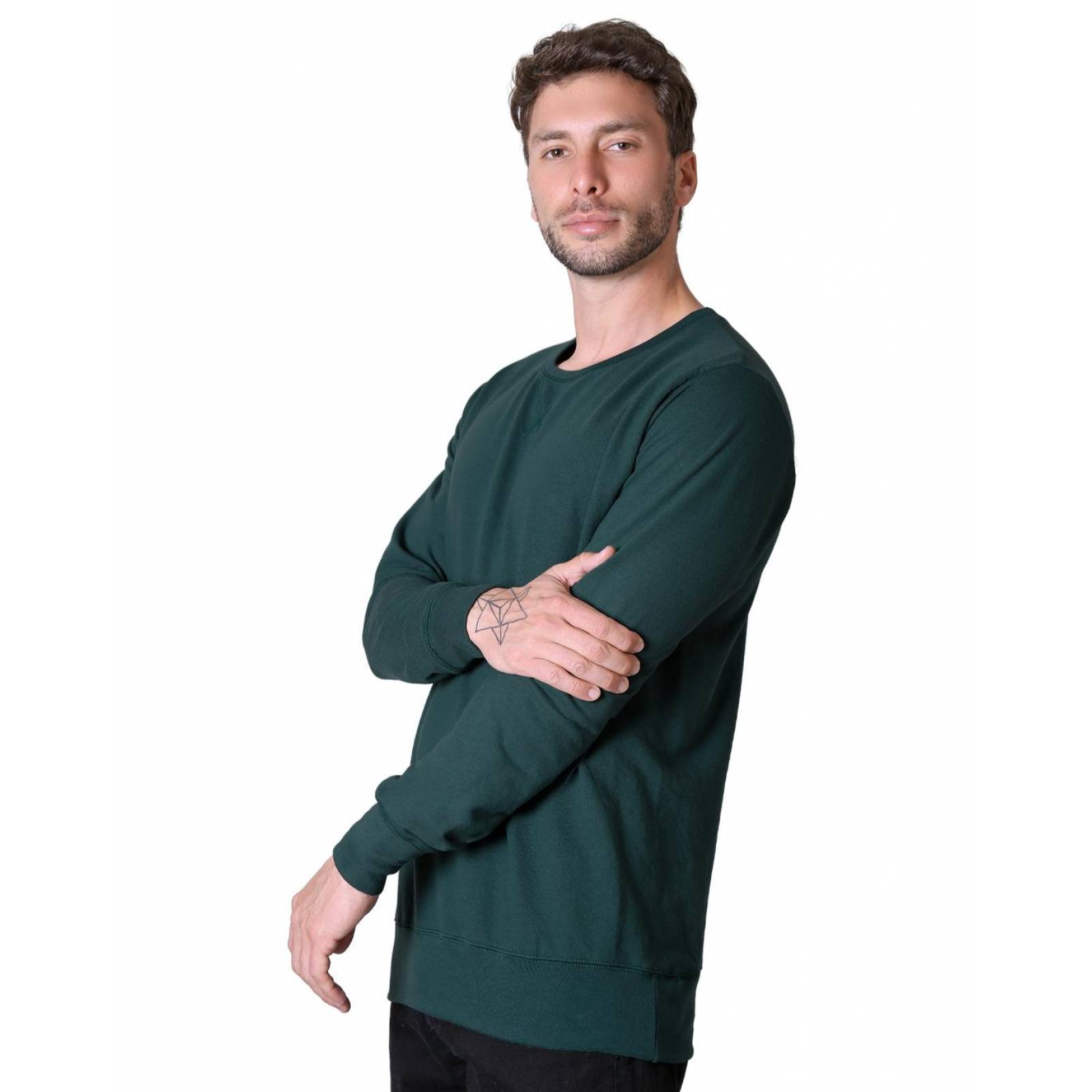 Sudadera Moda Sin Capucha Hombre Verde Optima 56504329 