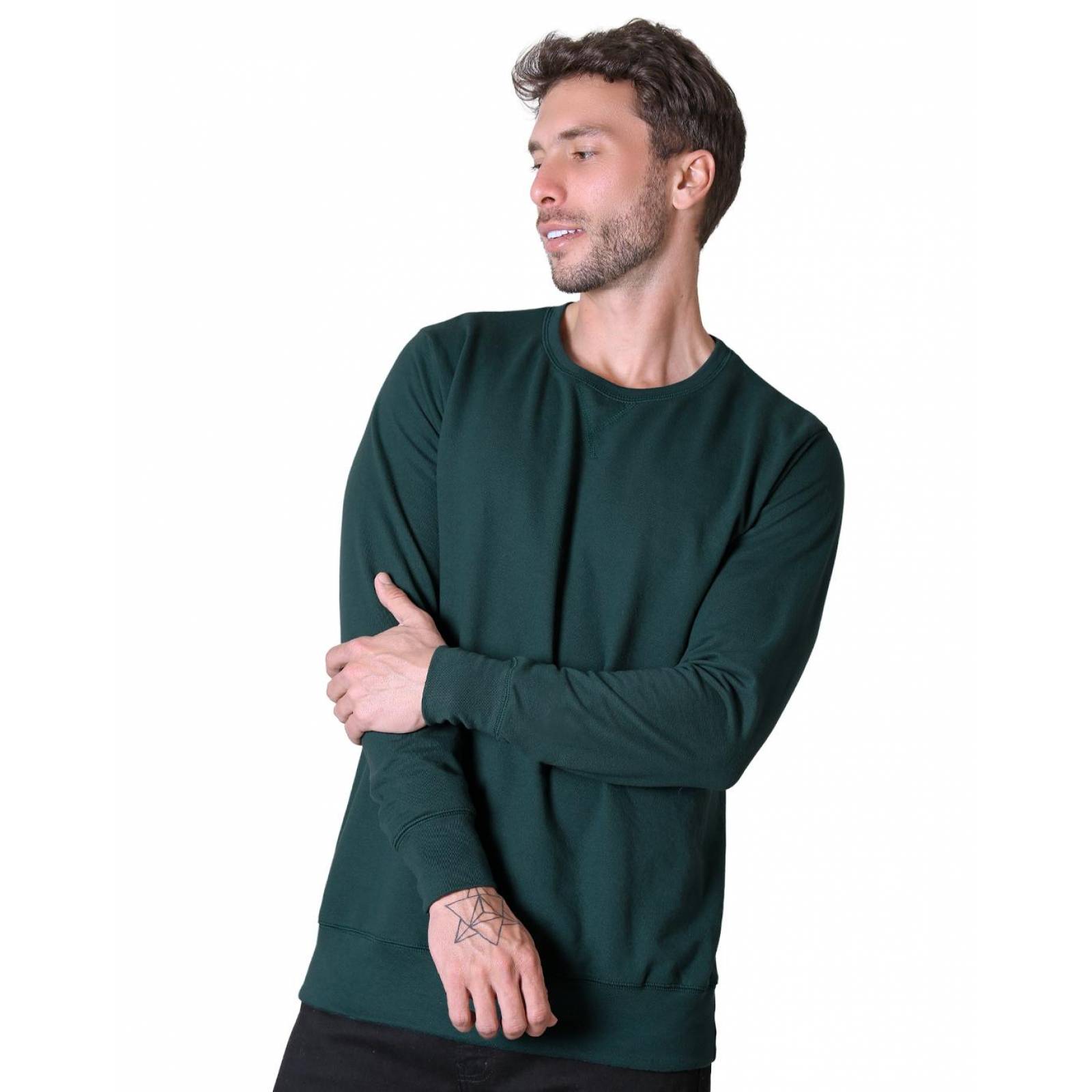 Sudadera Moda Sin Capucha Hombre Verde Optima 56504329 