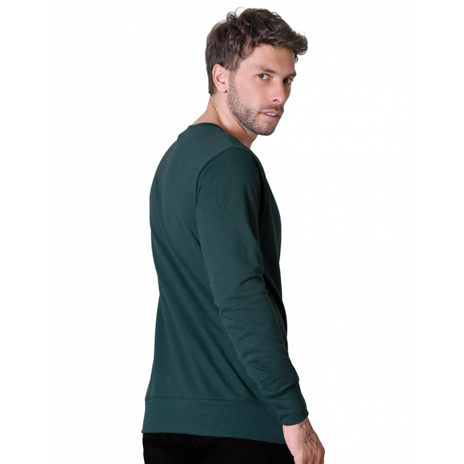 Sudadera Moda Sin Capucha Hombre Verde Optima 56504329 
