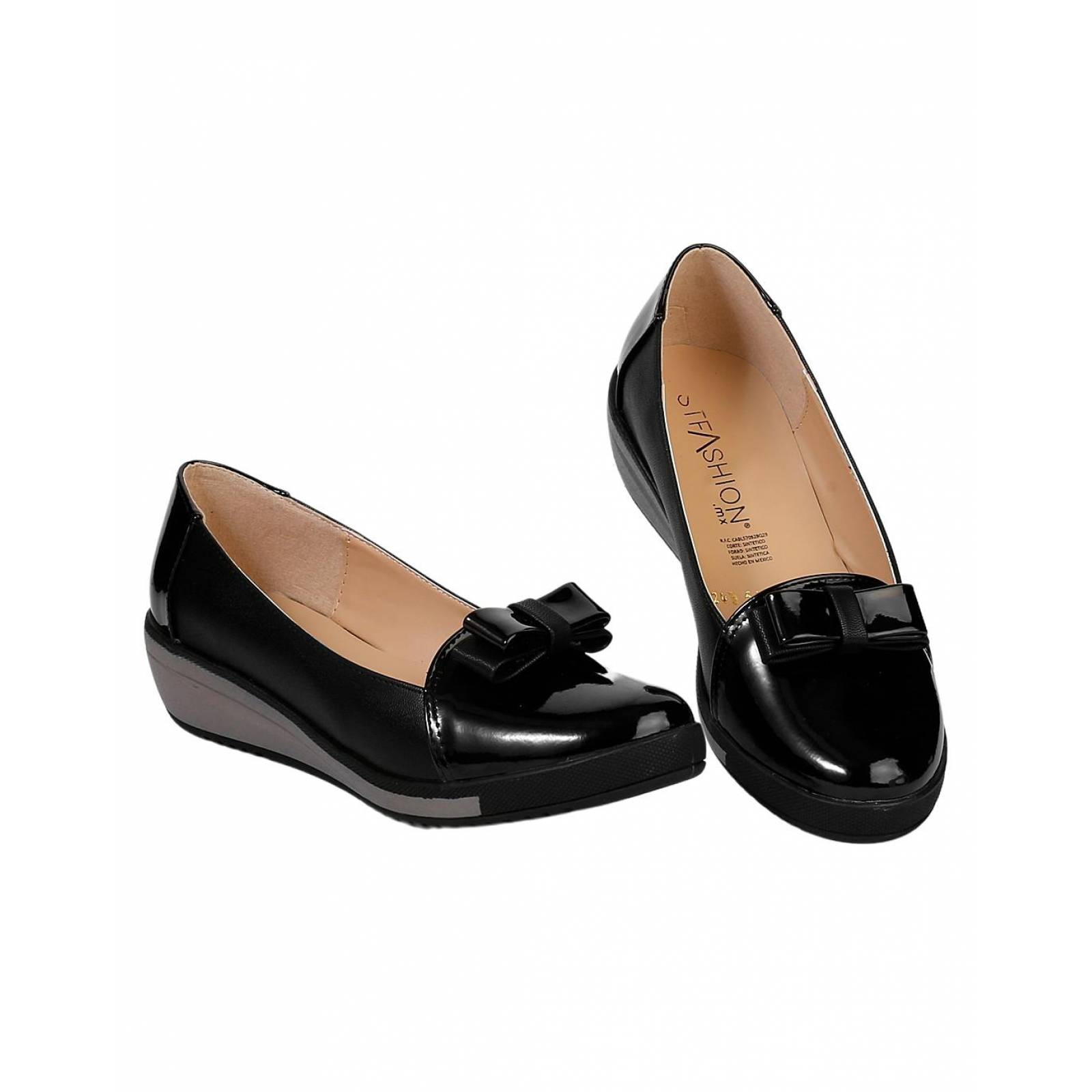 Zapato Casual Mujer Negro Charol Salvaje Tentacion 20203702 