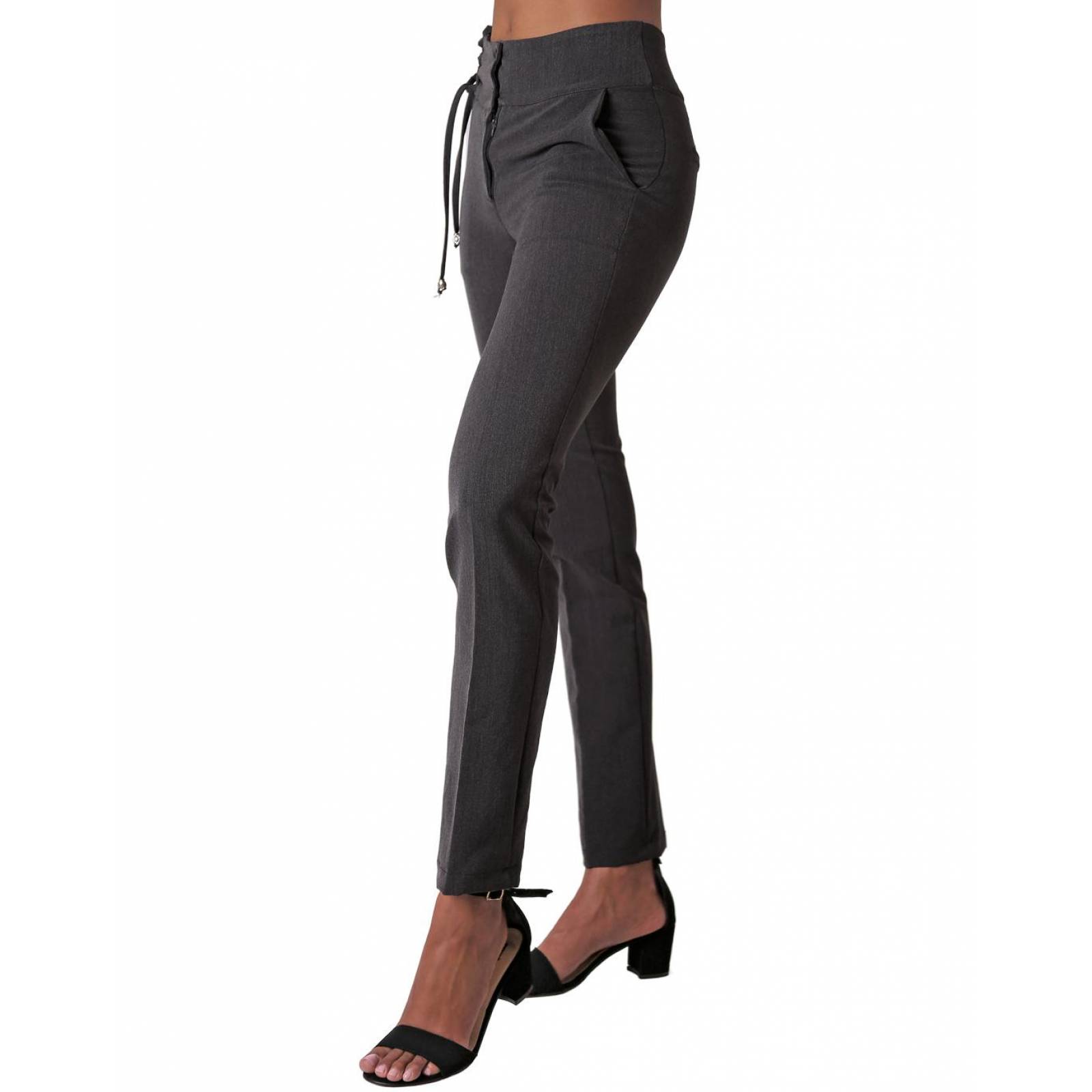 Pantalon vestir outlet gris mujer